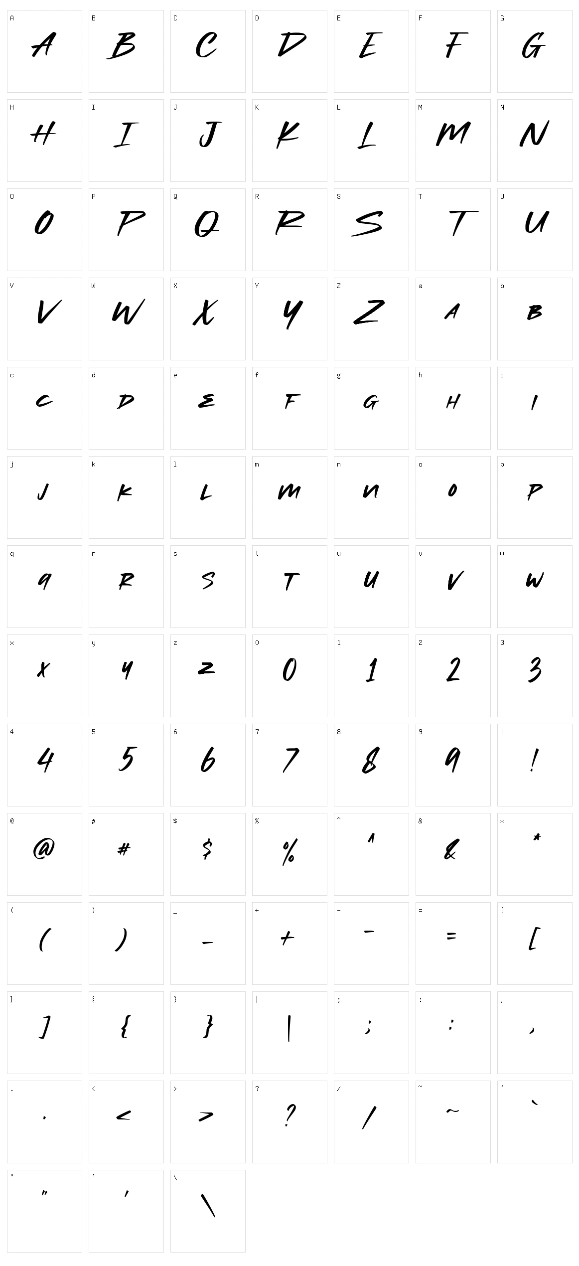 Herojuana Character Set