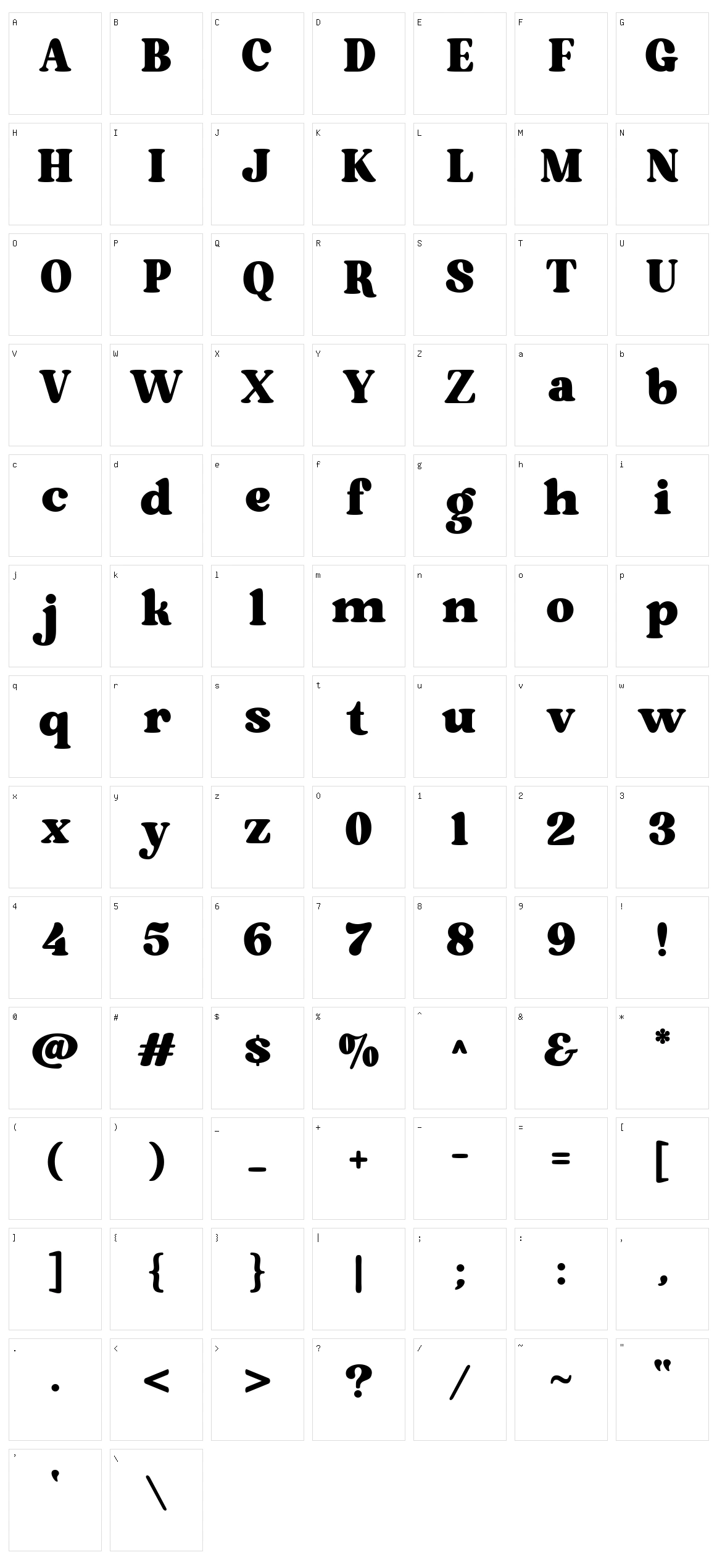 Brodille Character Set