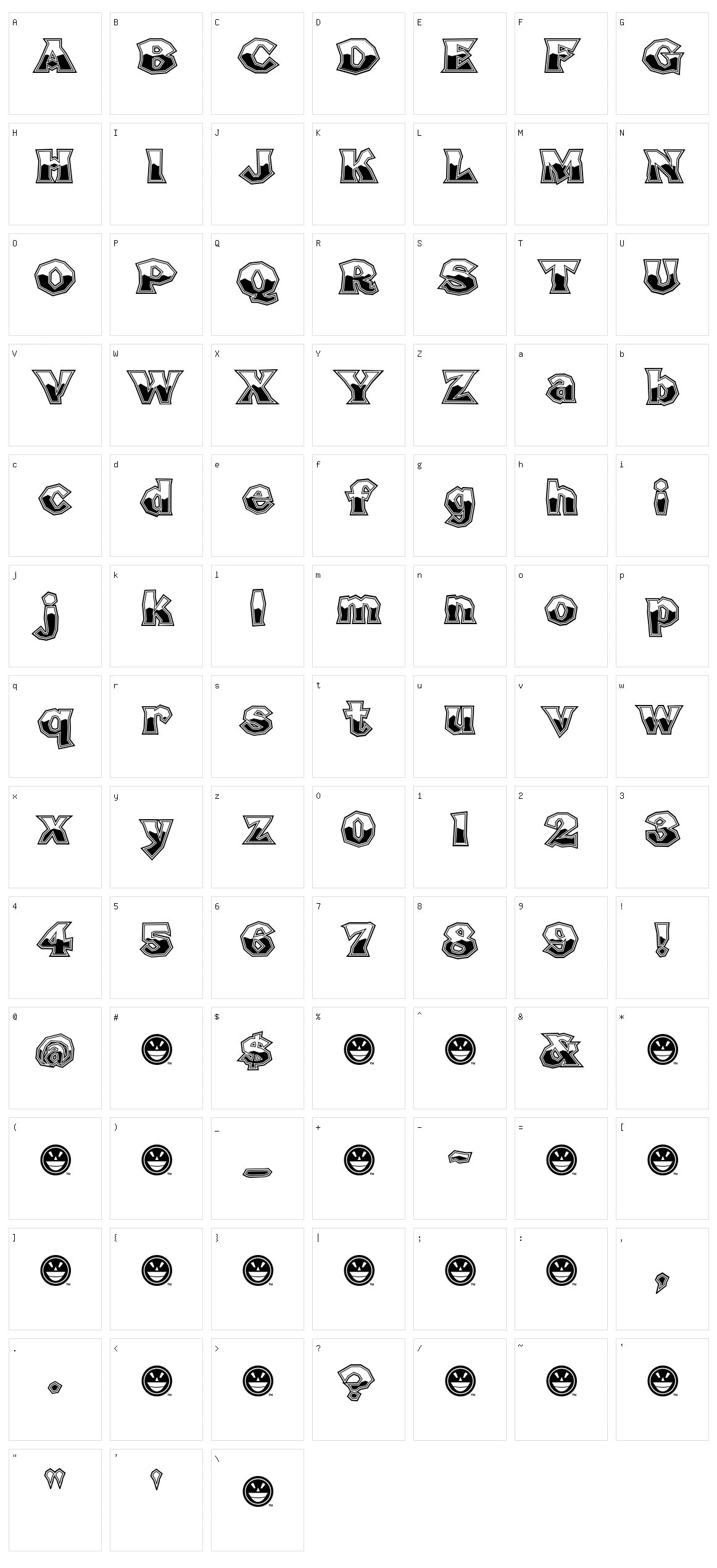 Broken Poster Character Set