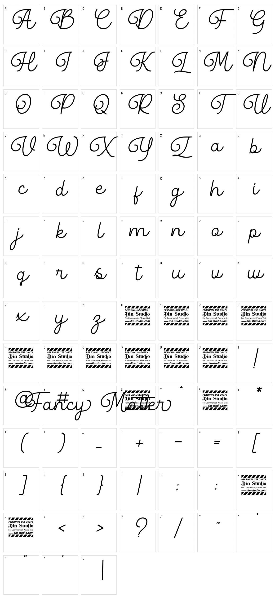 Fancy Matter Character Set