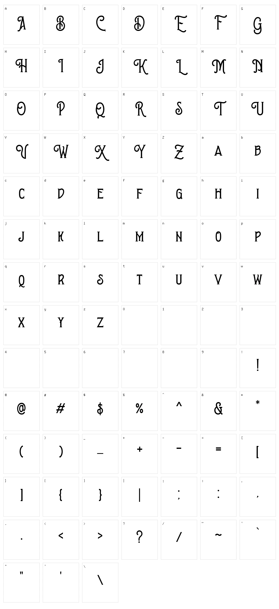 Brown Chunkers Character Set