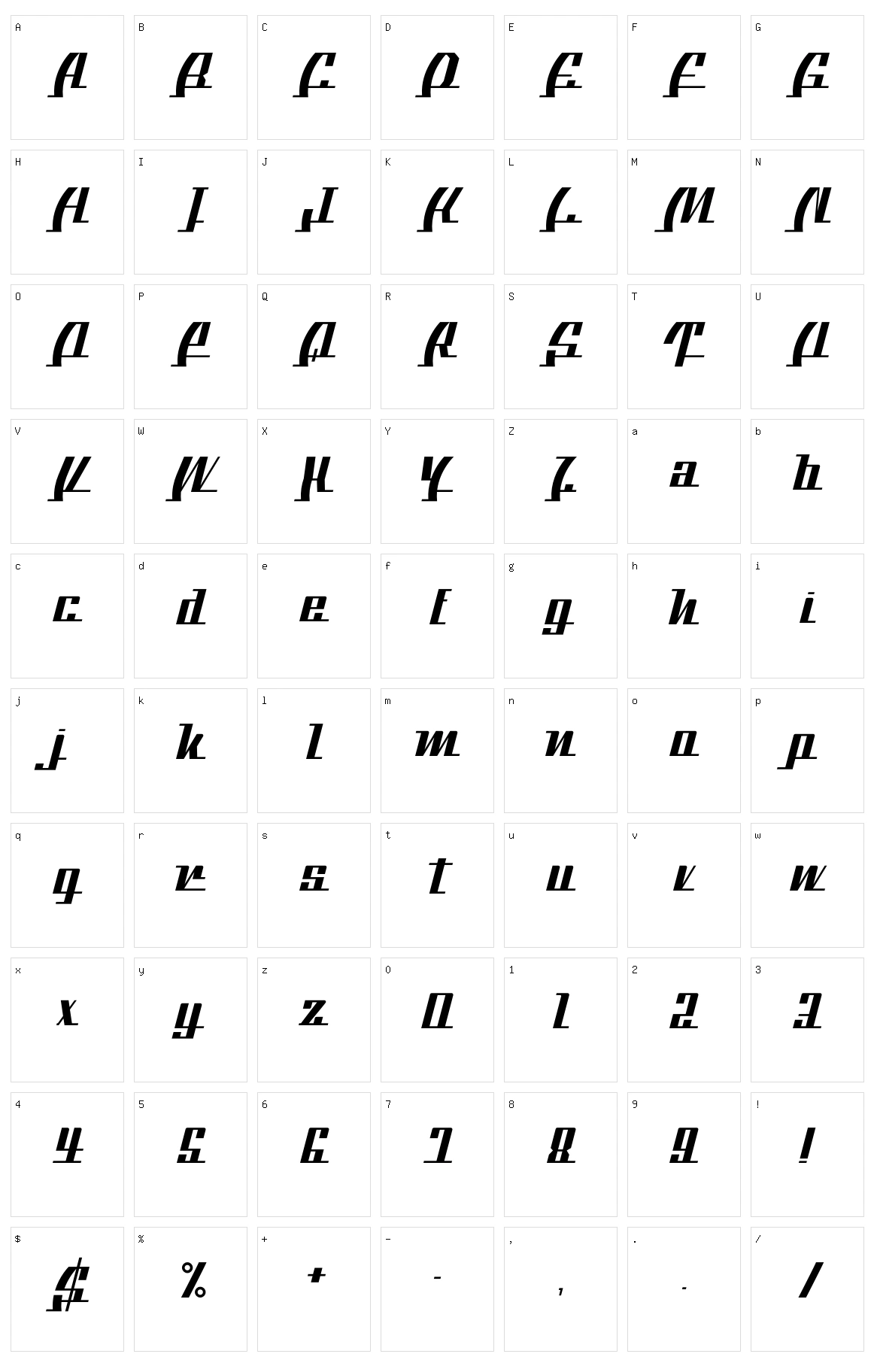 BTX The Bee Line Character Set