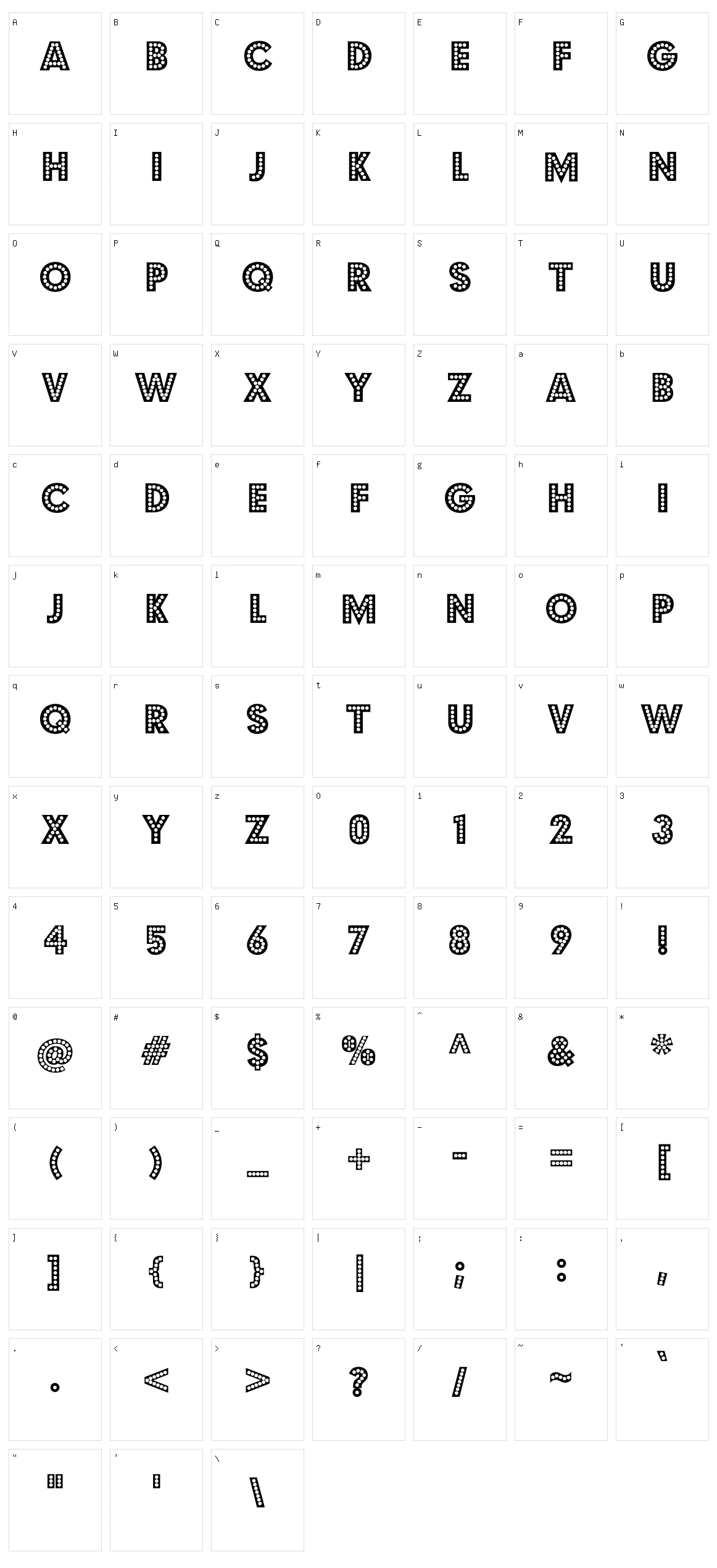 Budmo Character Set