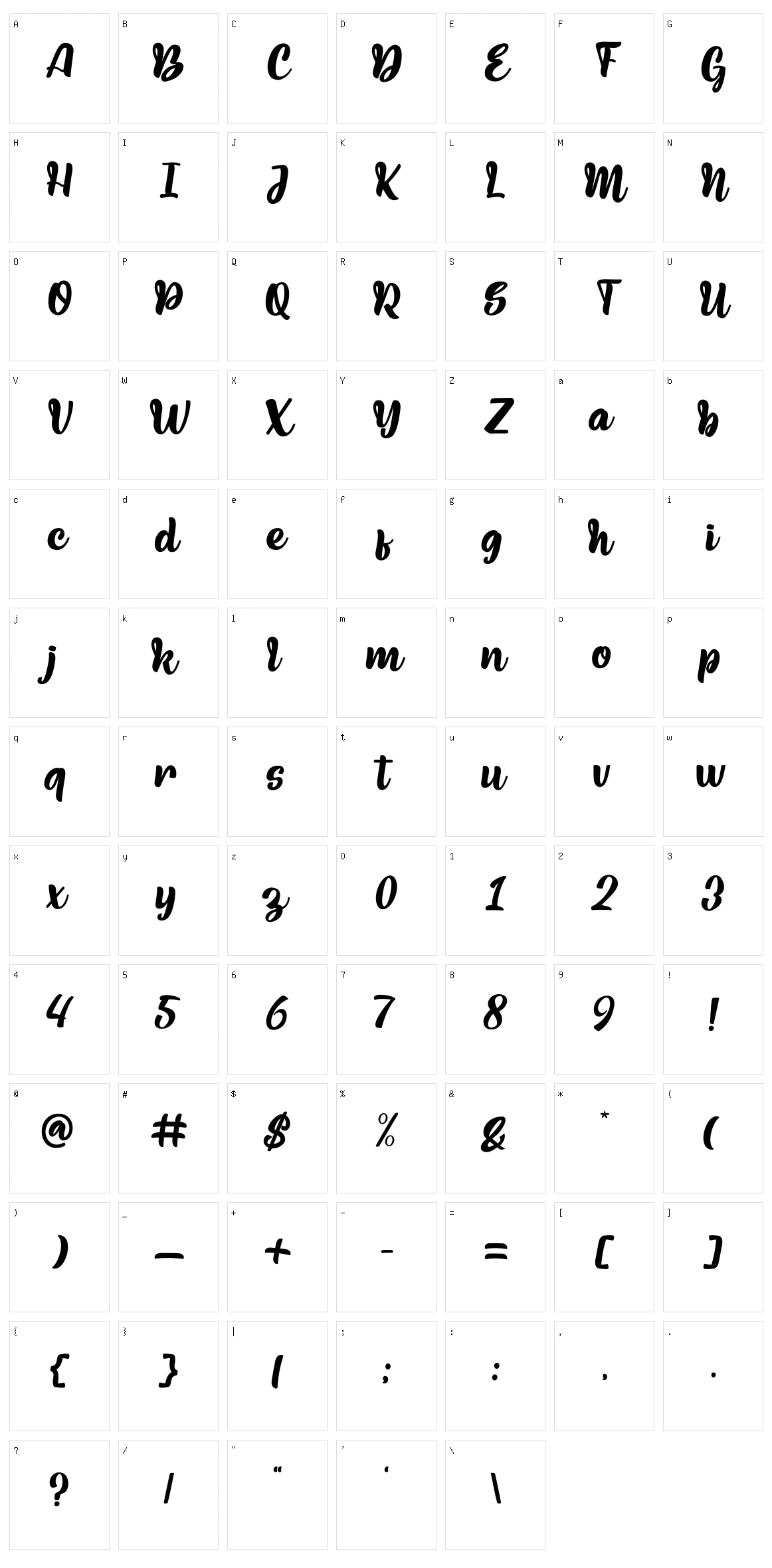 Madino Character Set