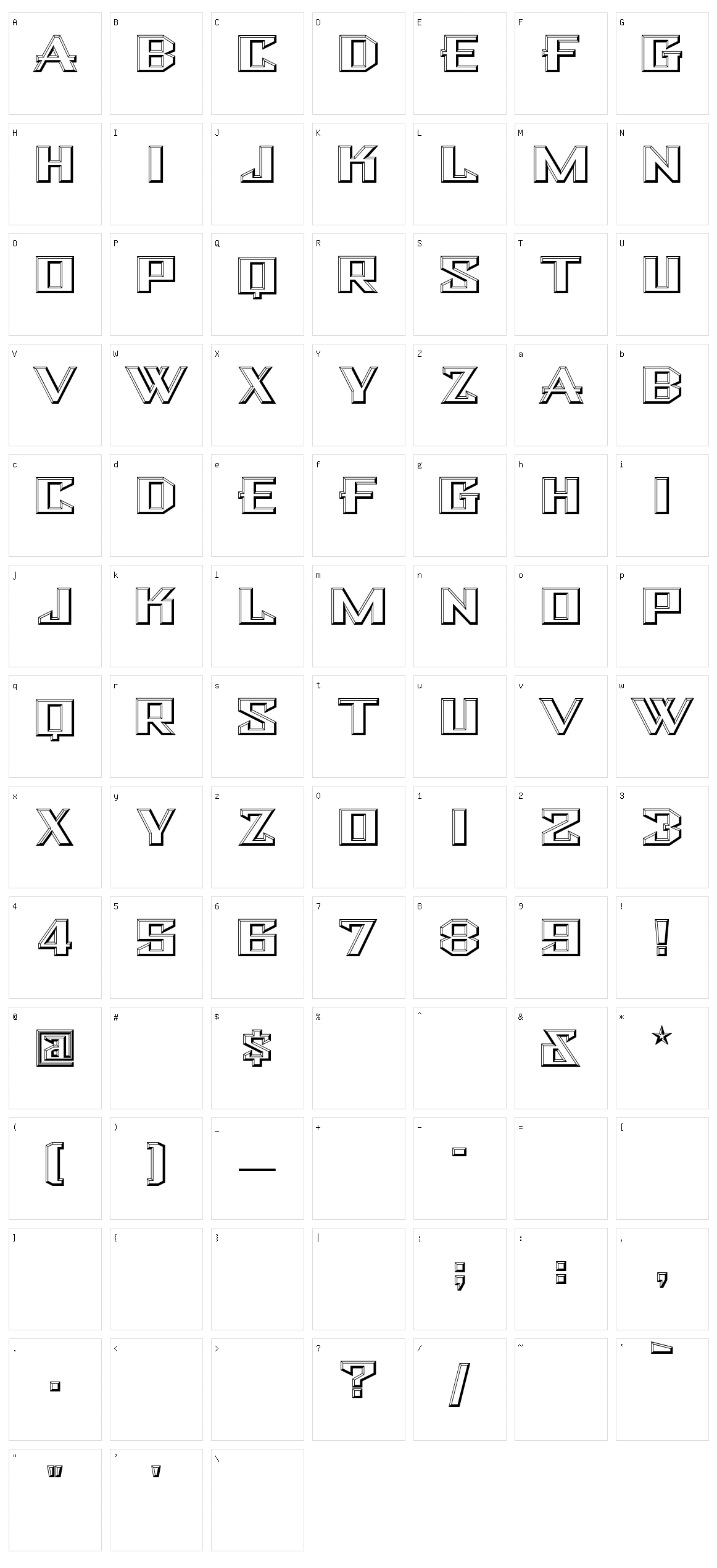 Bulwark NF Character Set