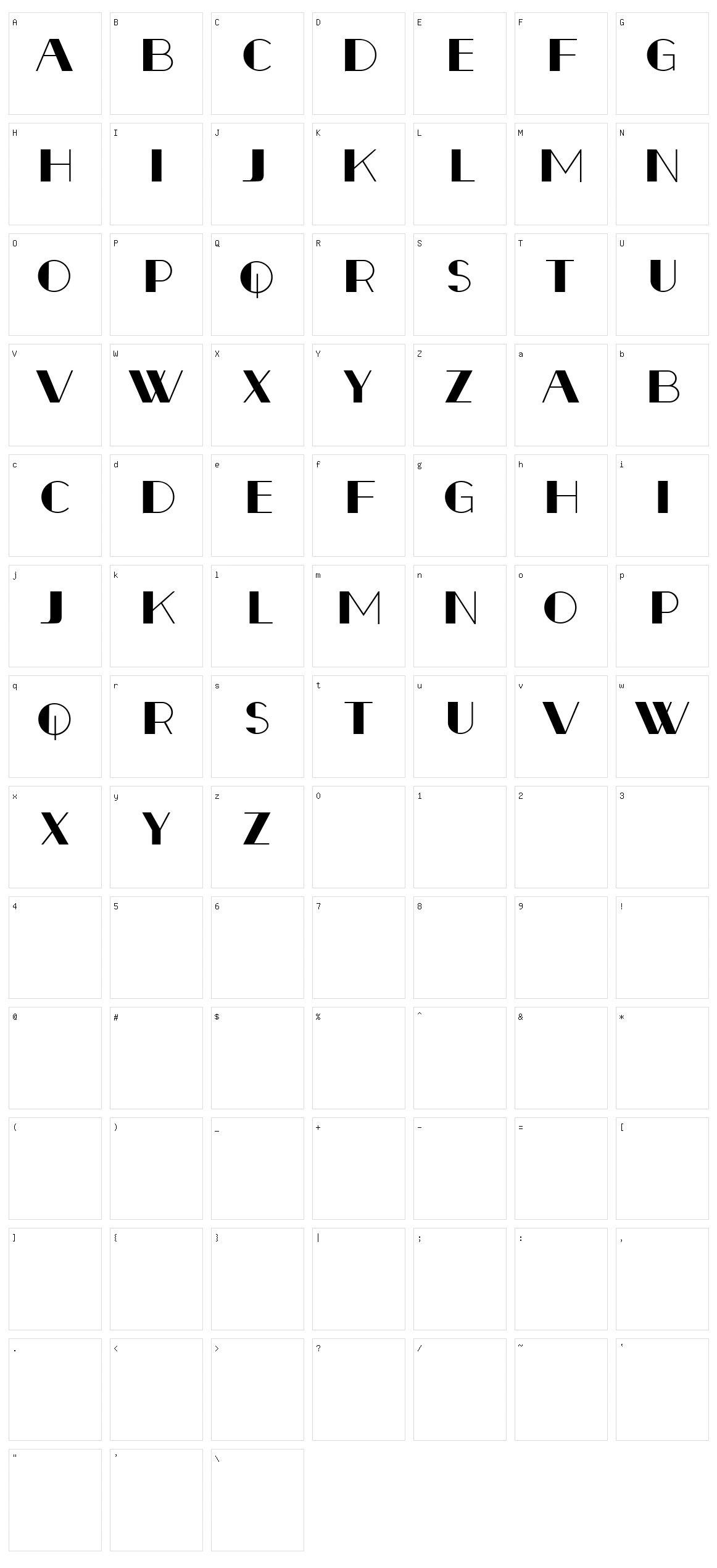 Byron Character Set