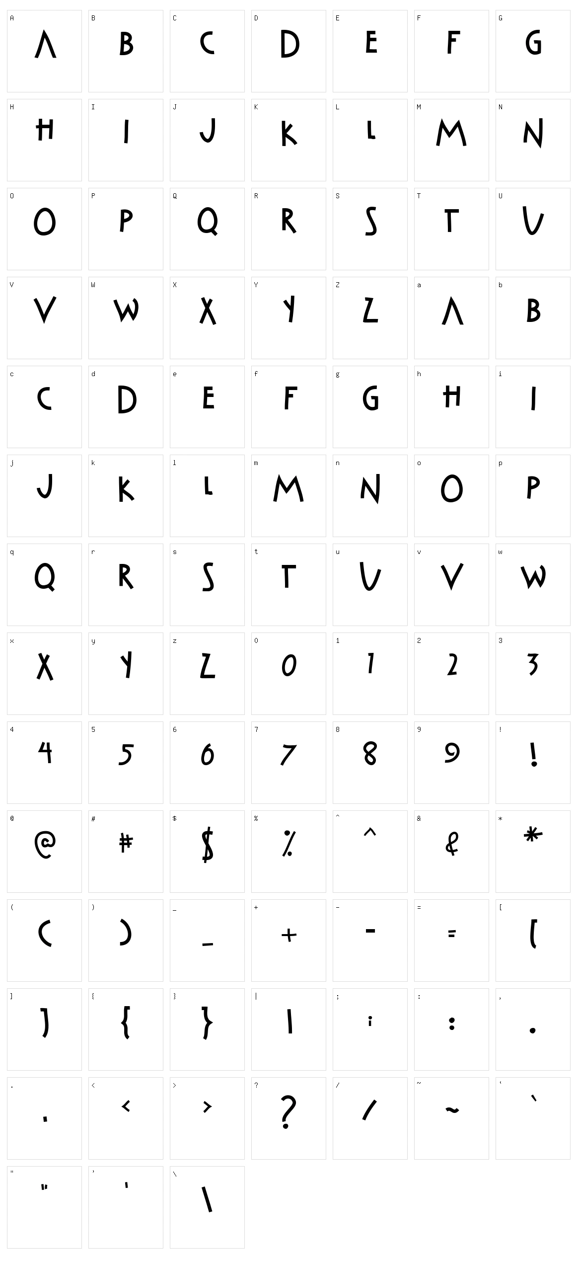 Cabaret Voltaire Character Set