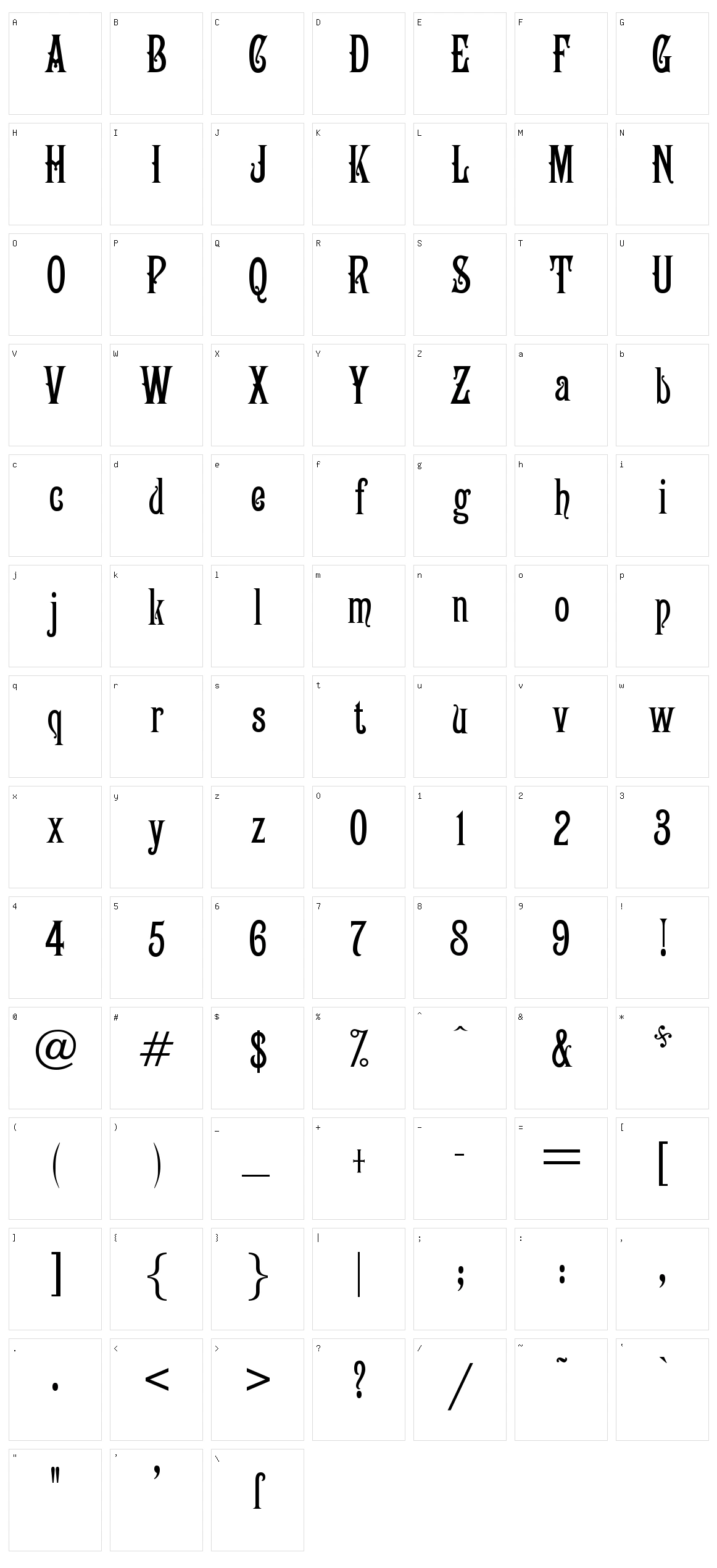 Campanile Character Set