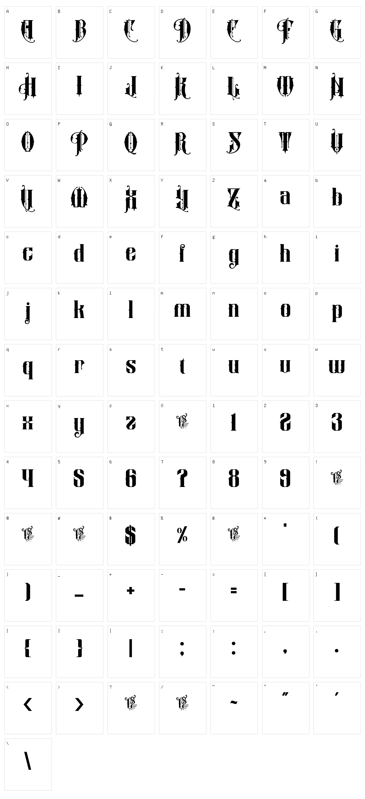 Carlosberg Character Set