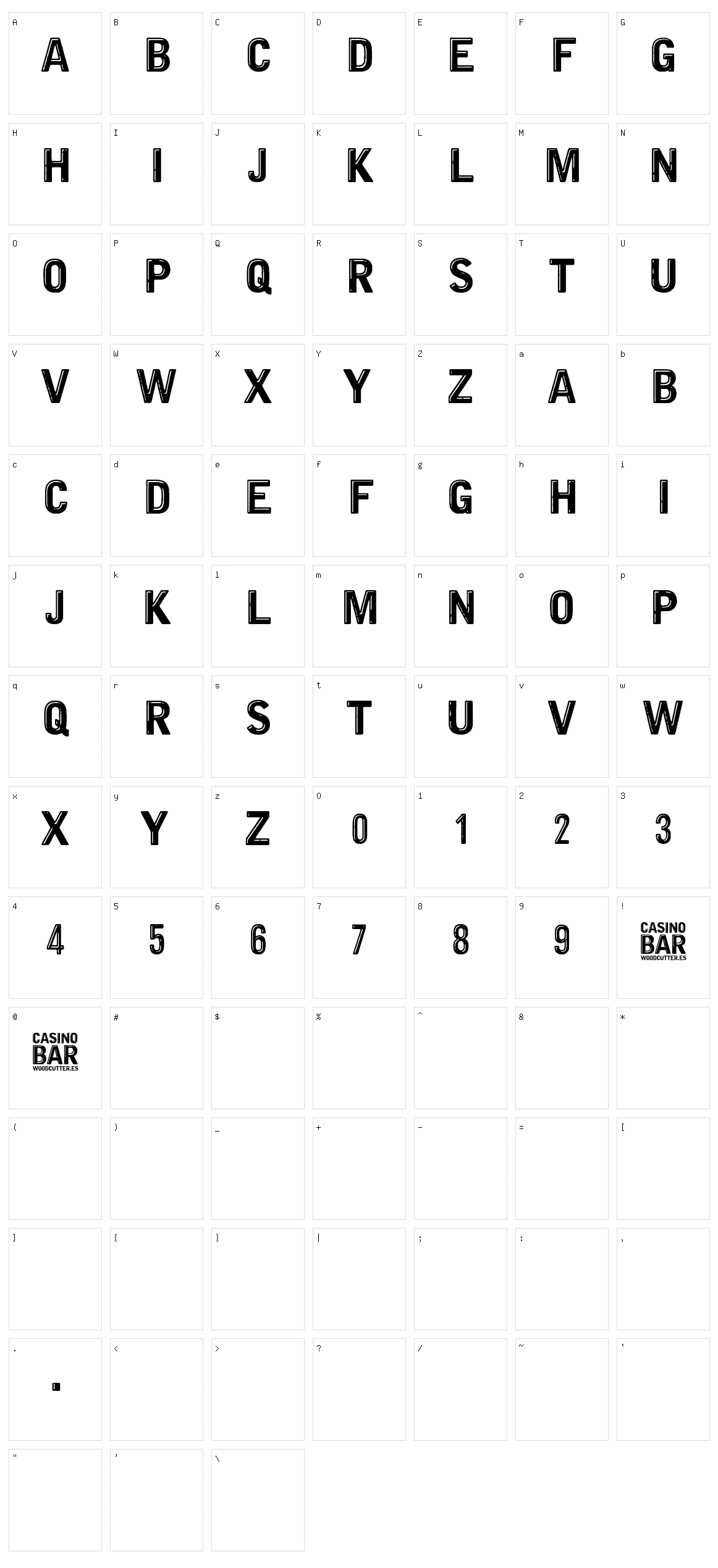 Casino Bar Character Set