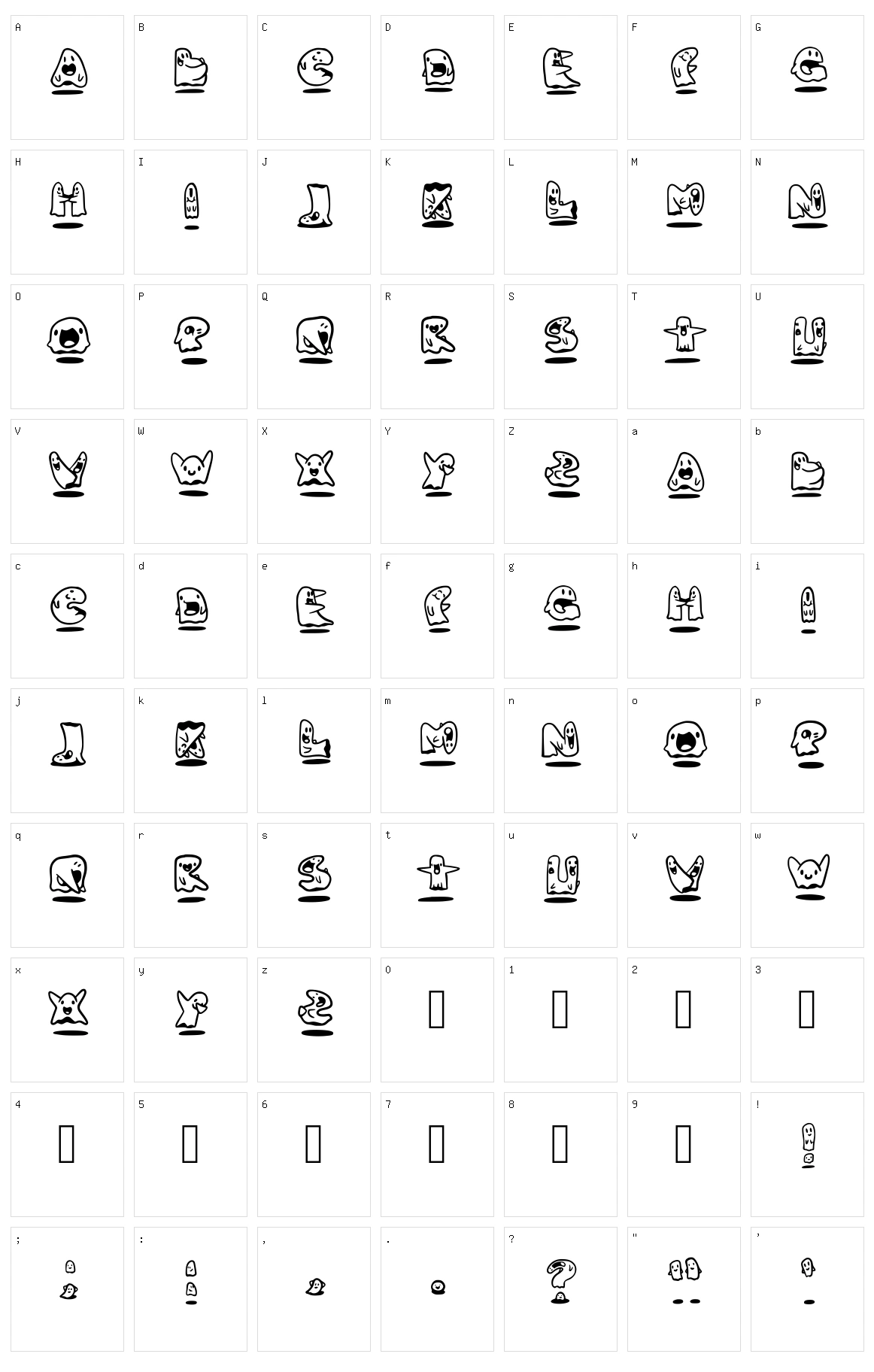 Ghosties Character Set