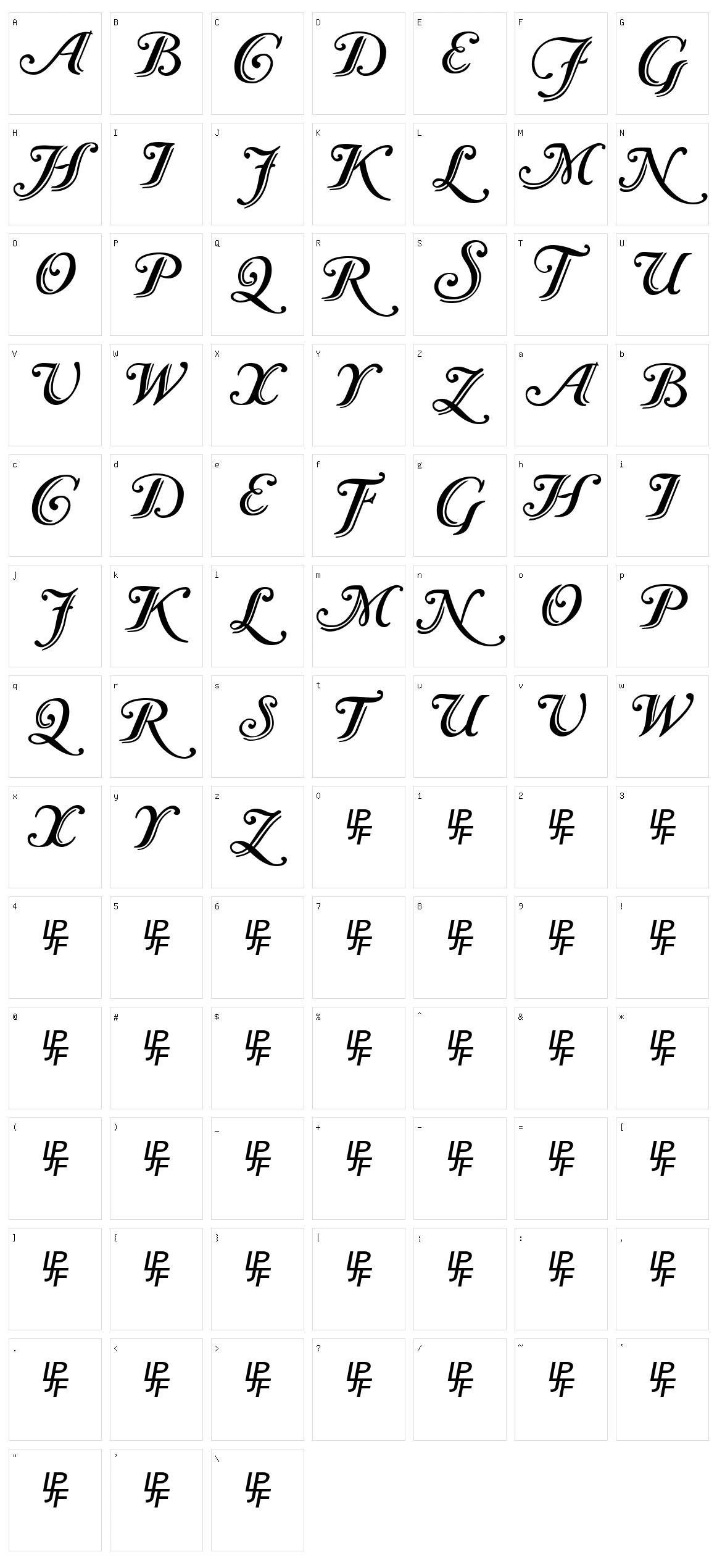 Caslon Character Set
