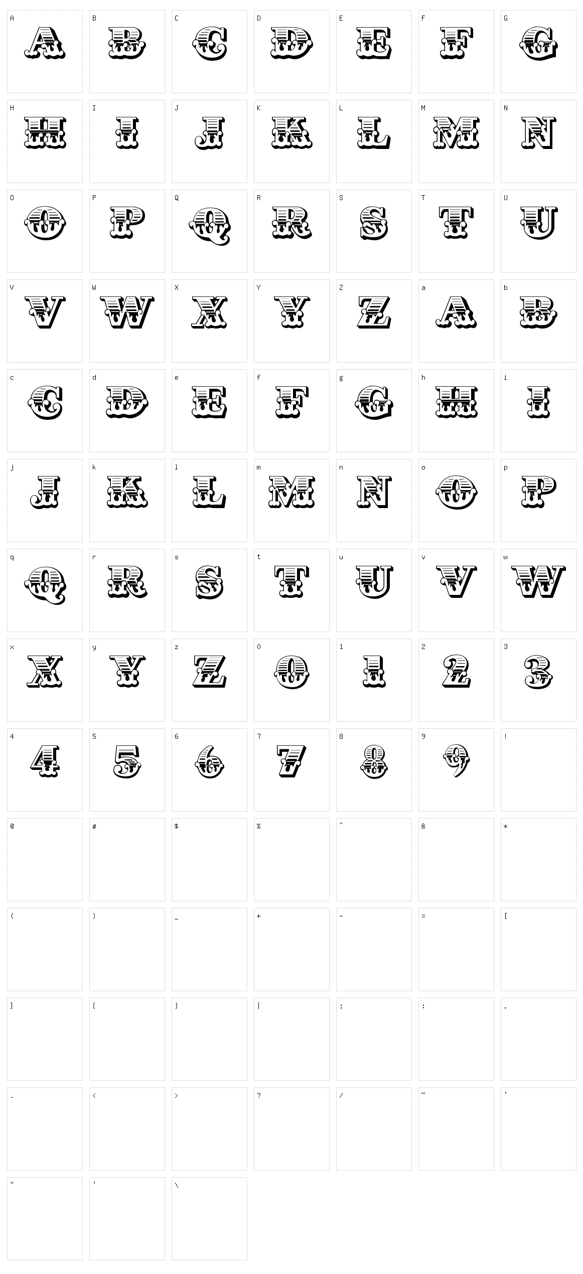 Cast Iron Character Set