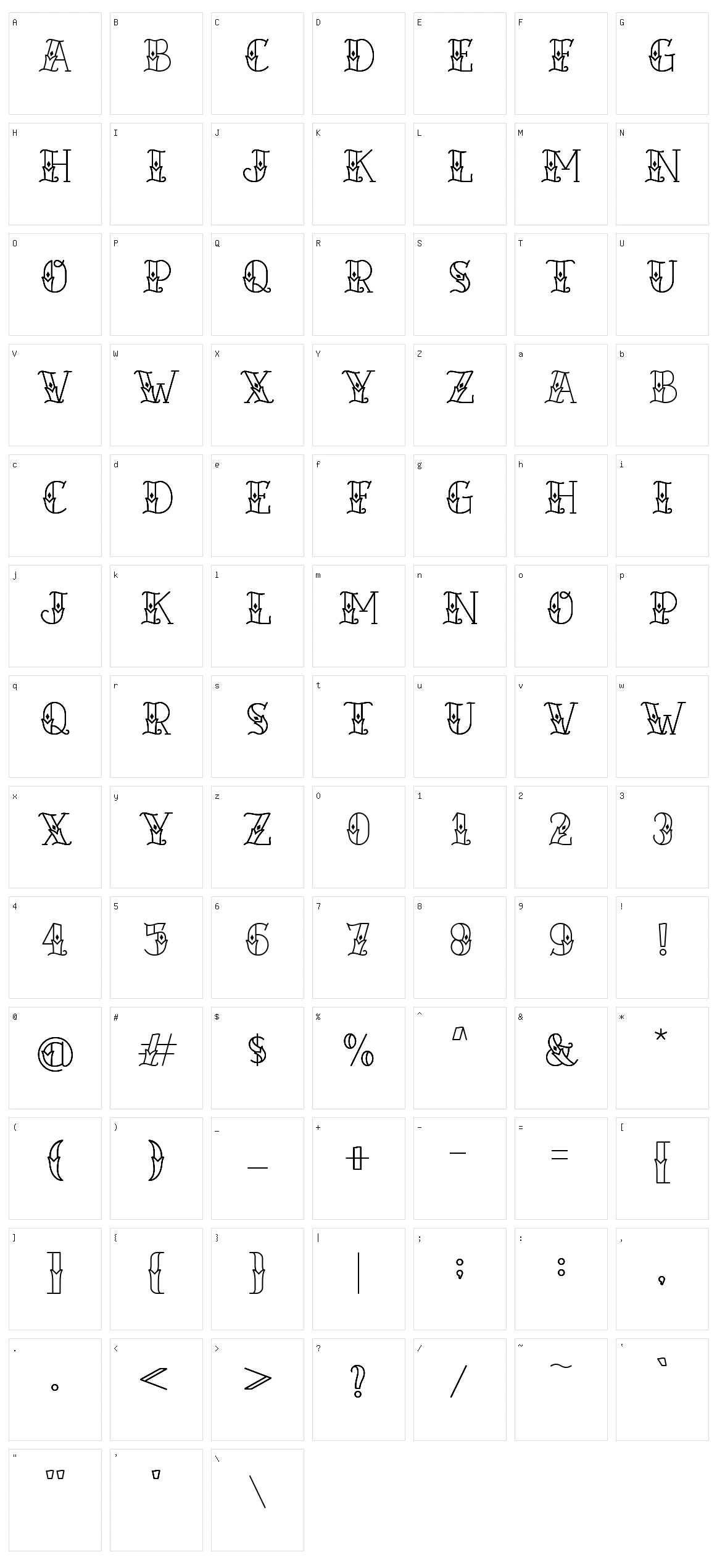 Catastrophist Character Set
