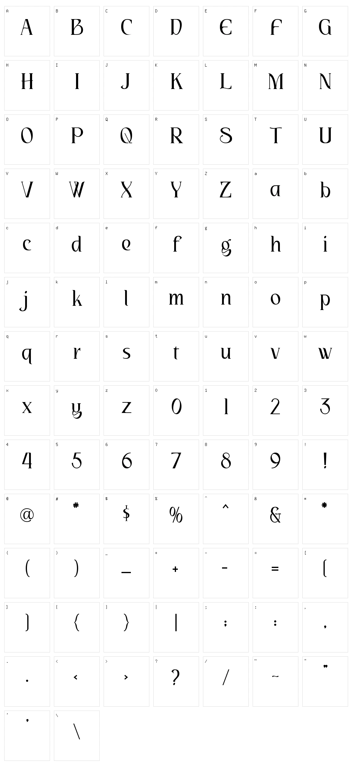 Chaleum Character Set