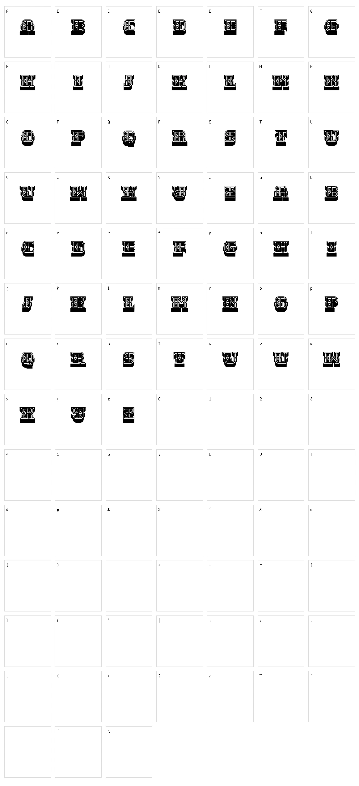 Chewed Character Set