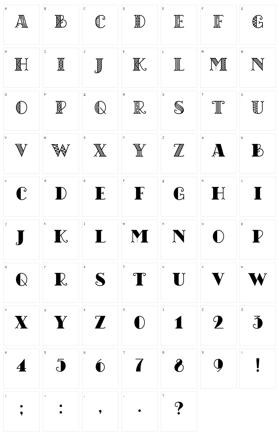 Chicago Moonshine Character Set