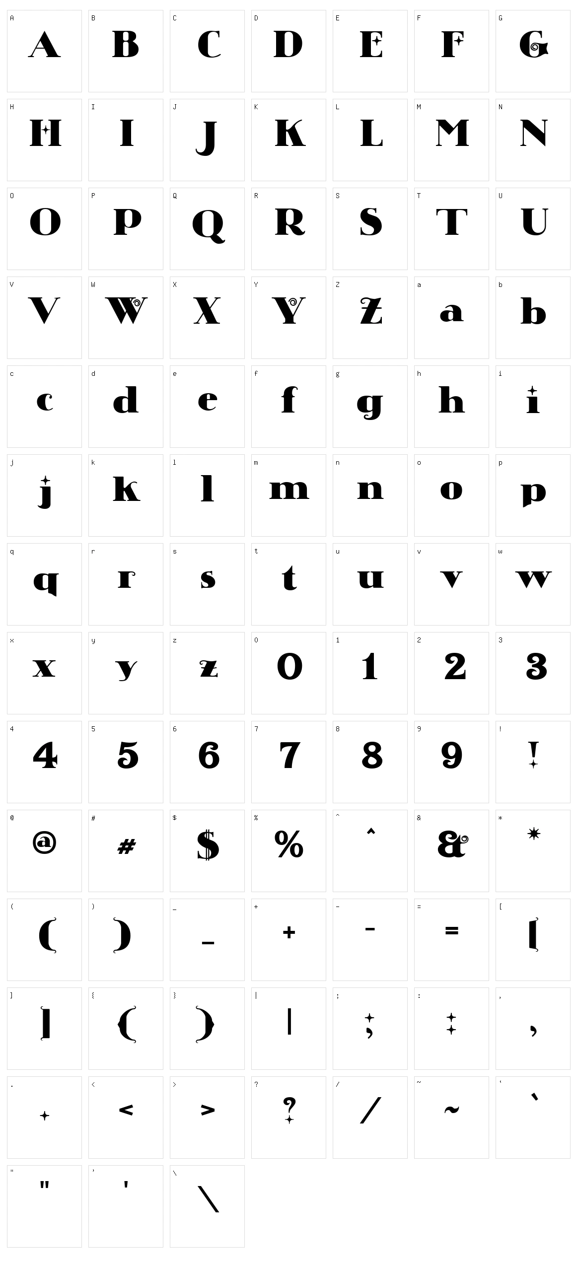 Chistoso Character Set