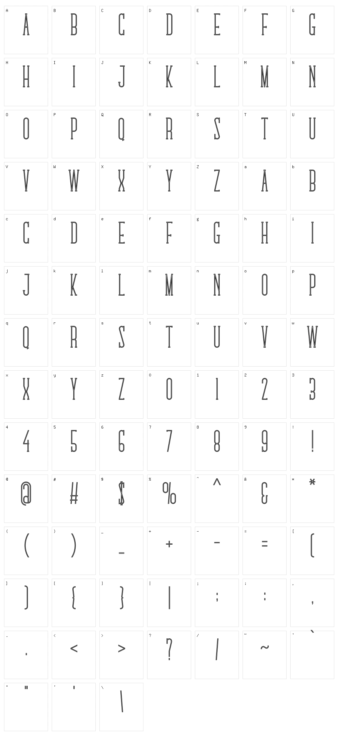 Chokie Crossline Style Character Set