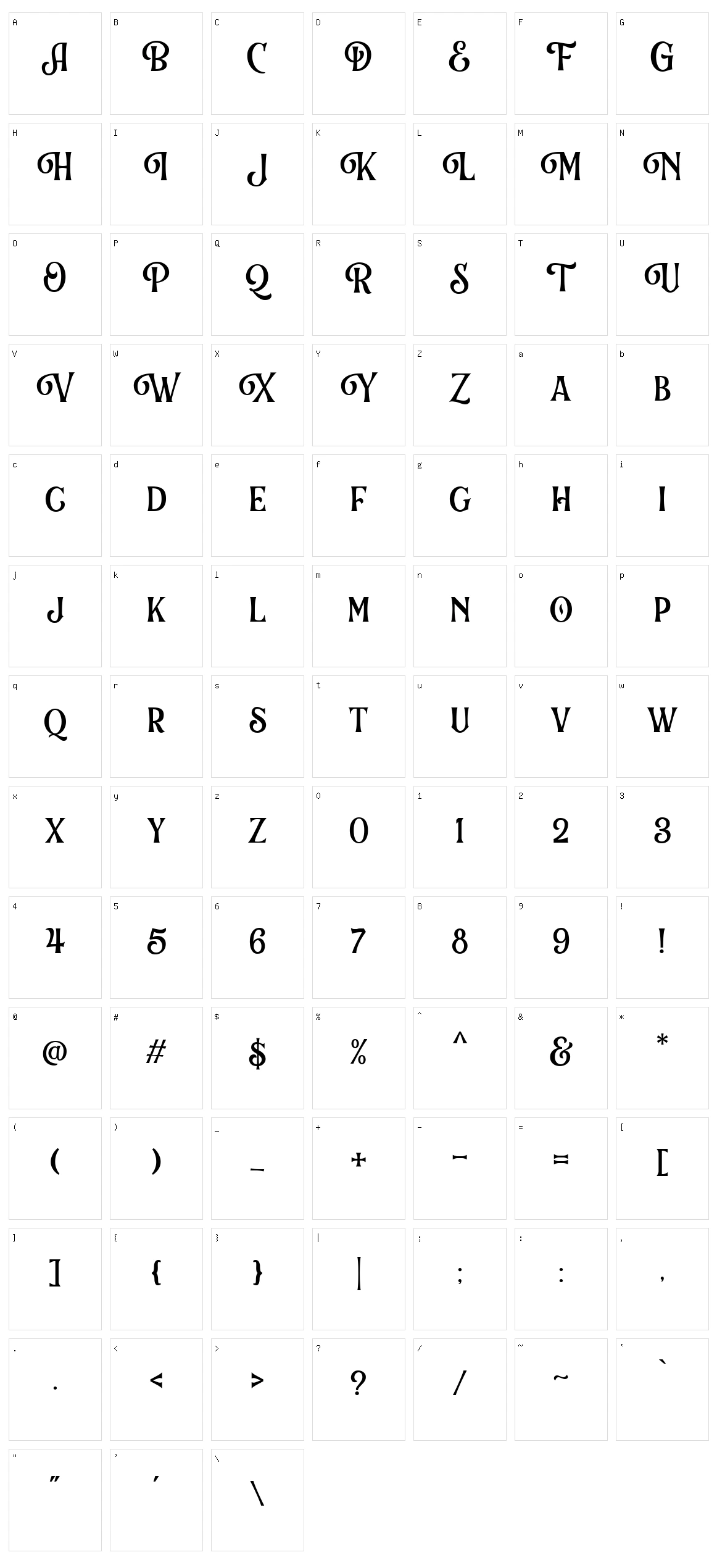 Chord Brights Character Set