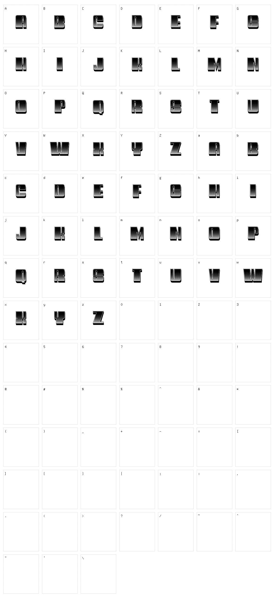 Cinquecento Character Set