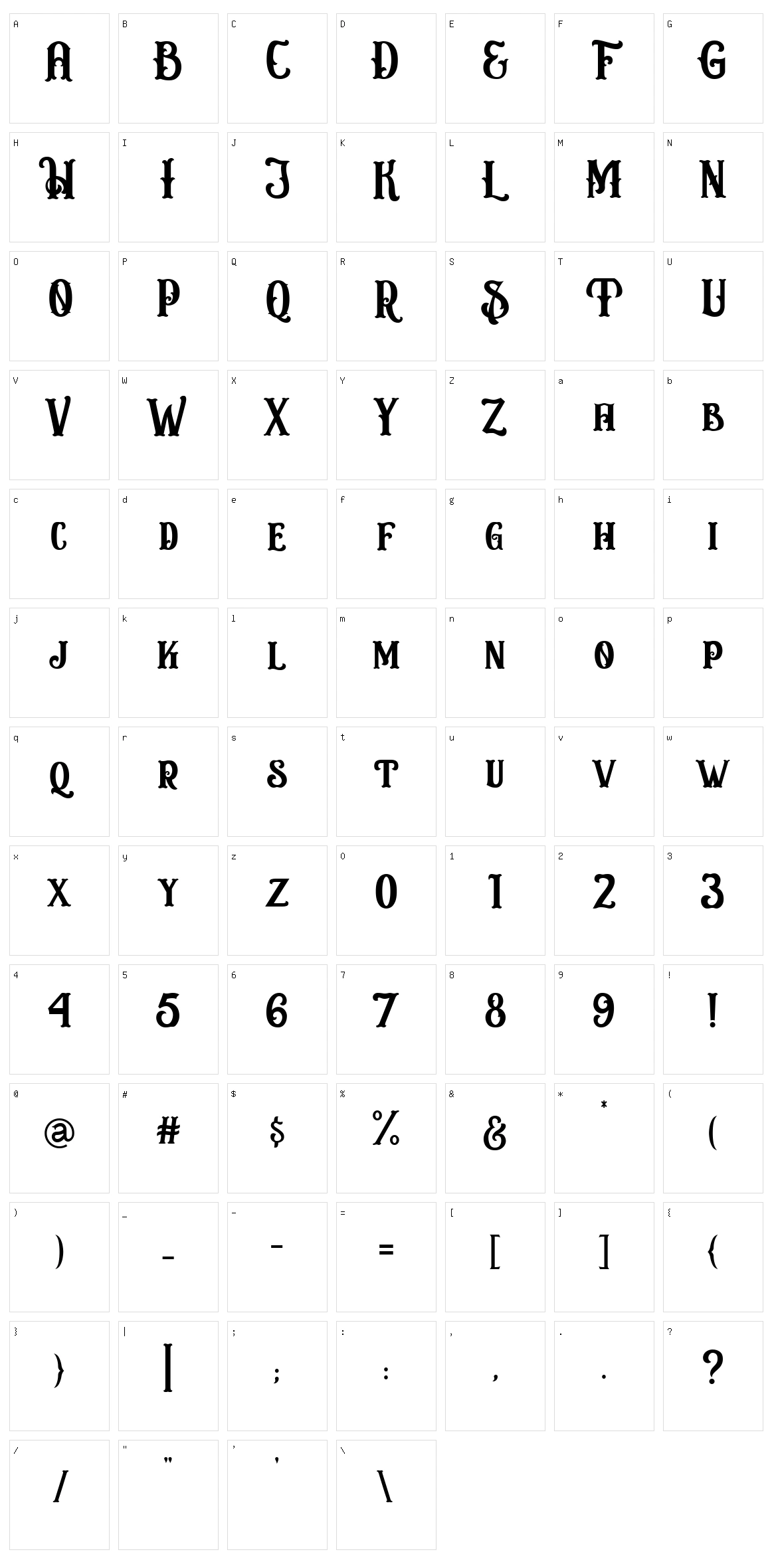 Circusia Character Set