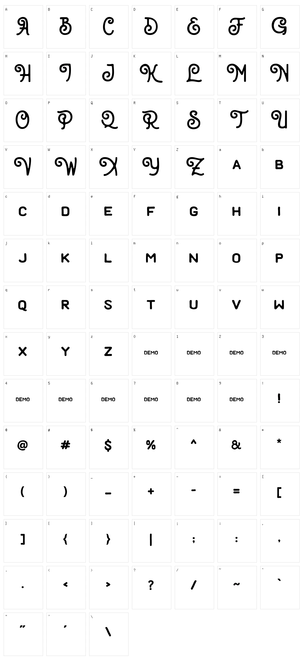 Clarkson Character Set