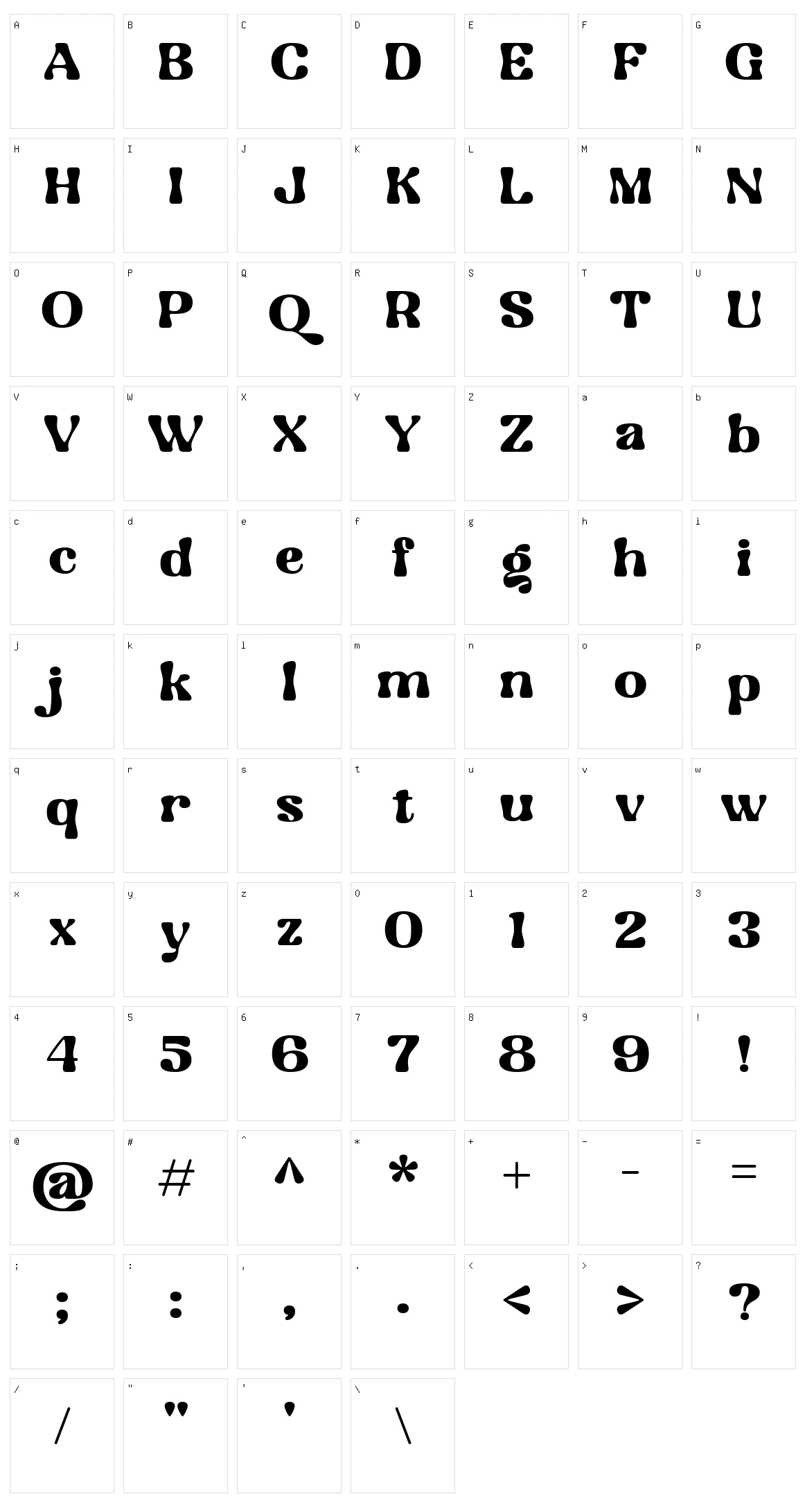 Codigra Character Set