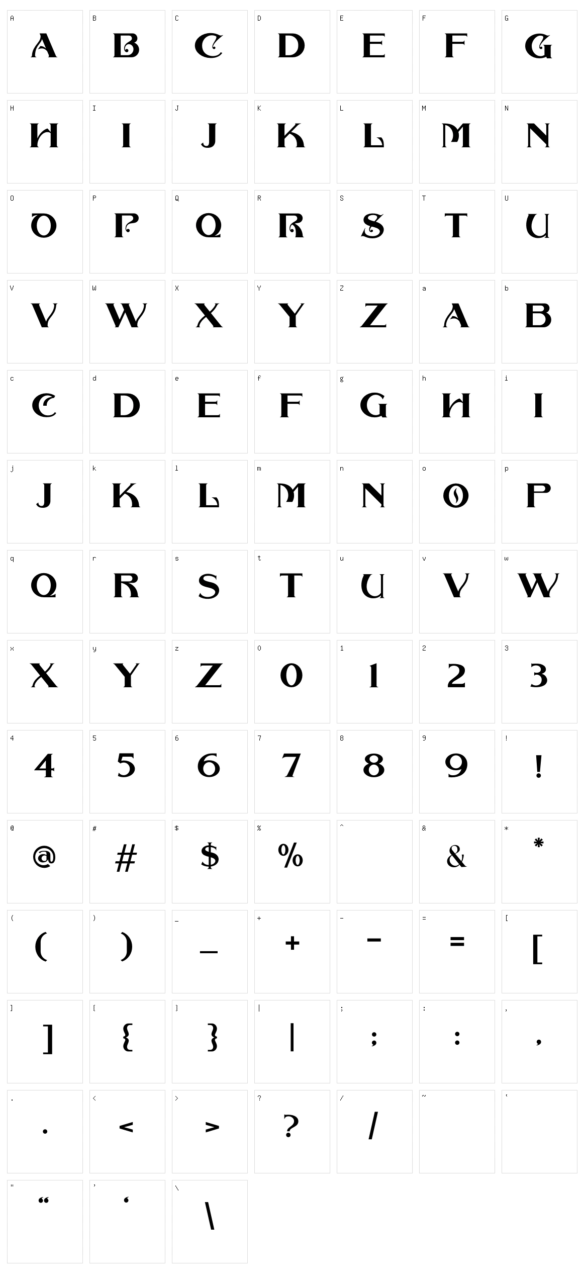 Collonar Caps Character Set
