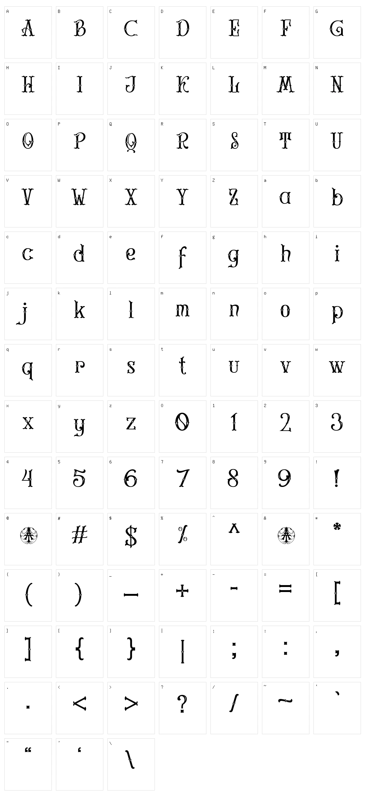 Constreu Character Set