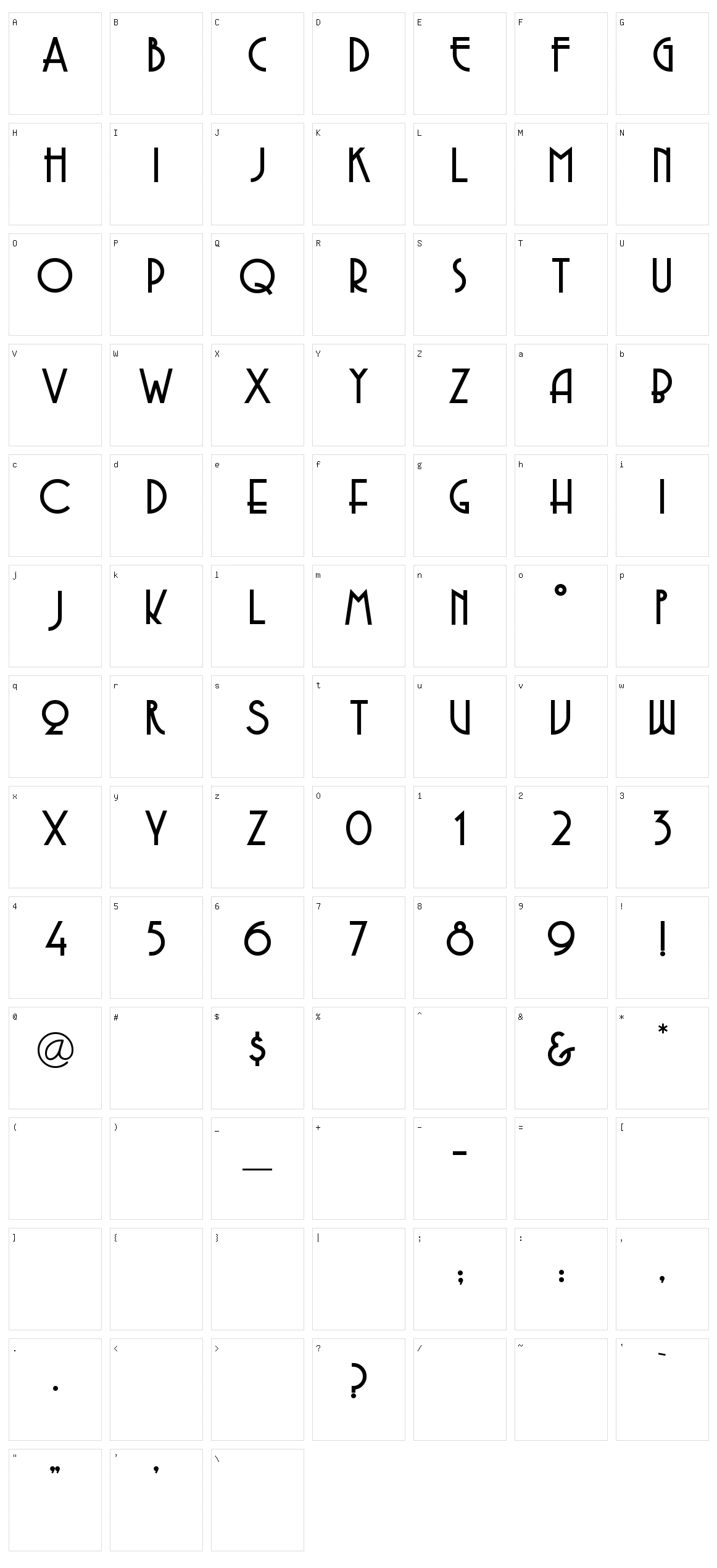 Copasetic Character Set