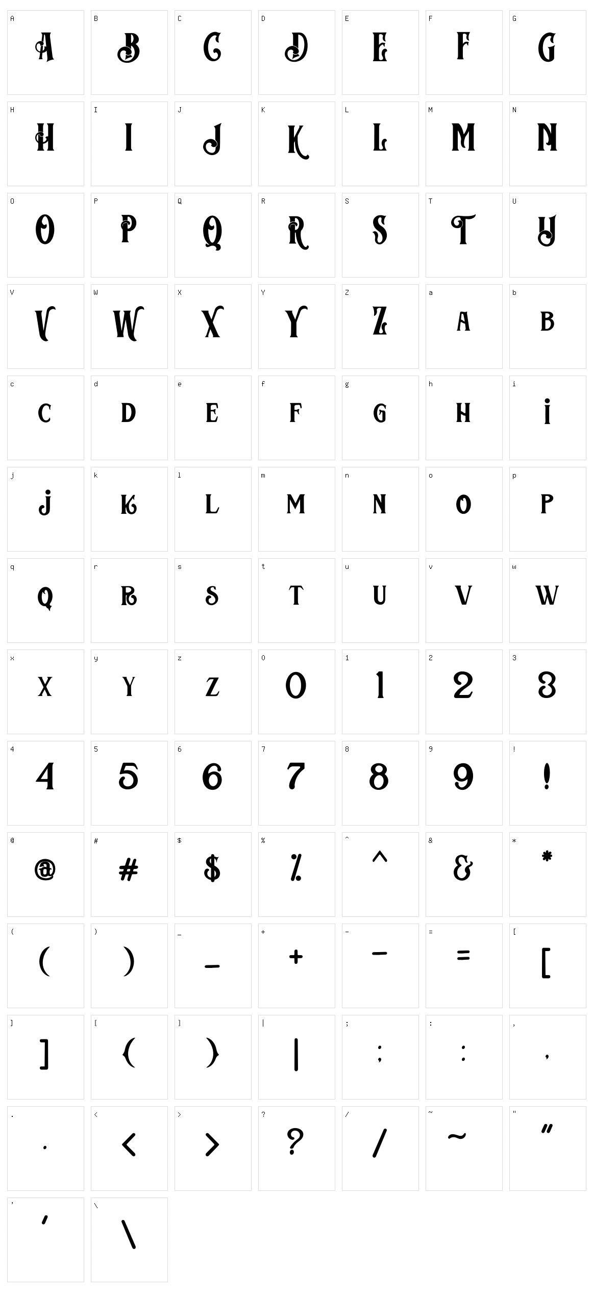 Cosiris Cure Character Set