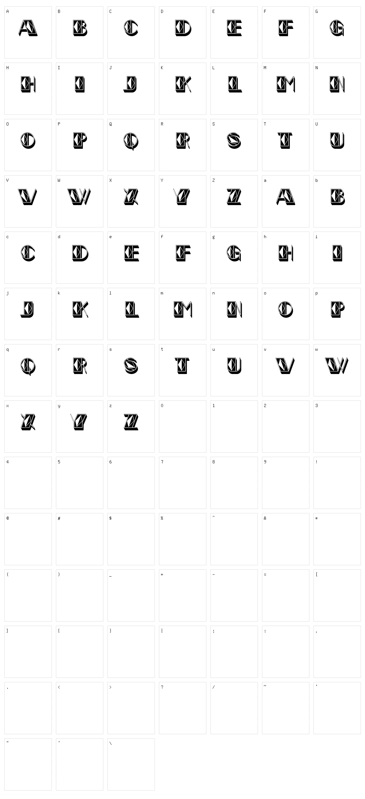 Cristal Character Set