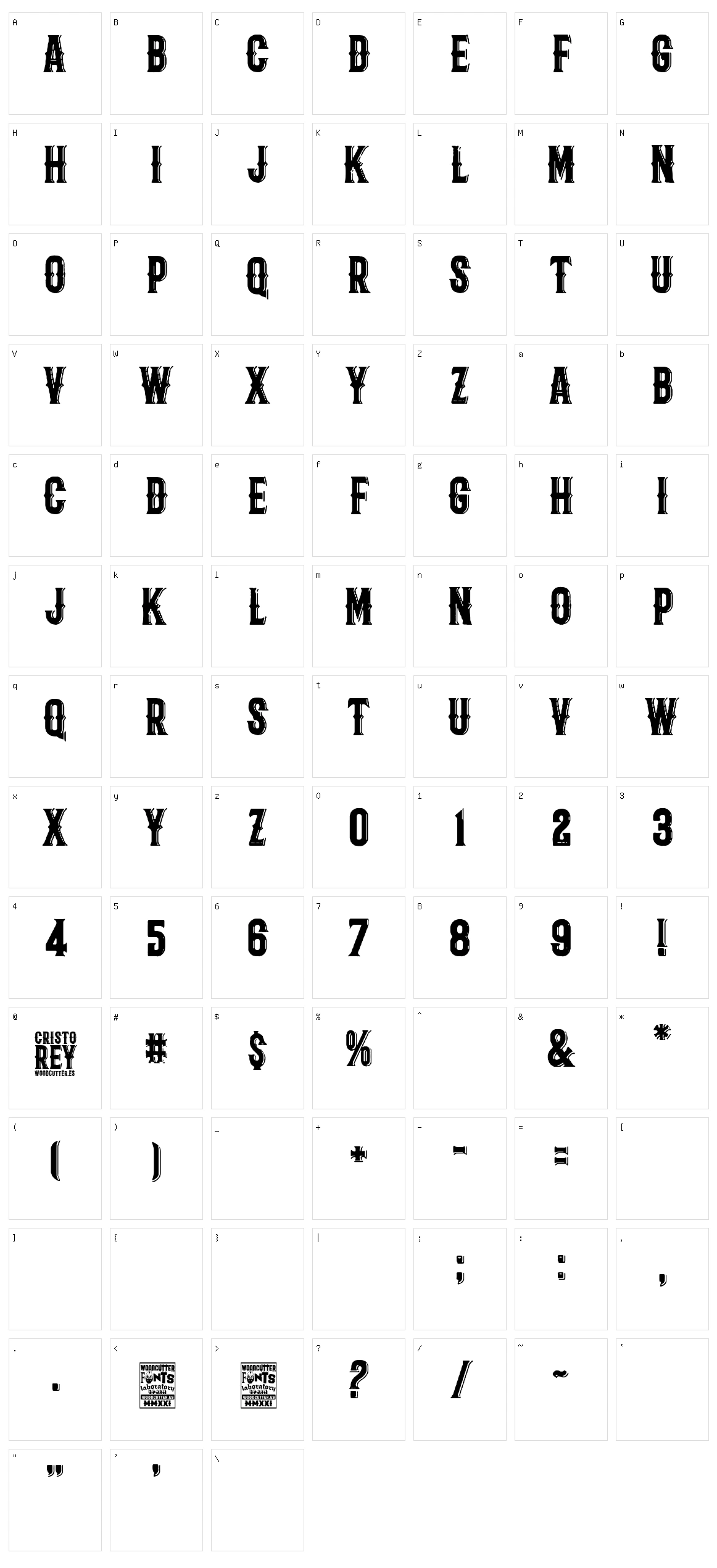 Cristo Rey Character Set