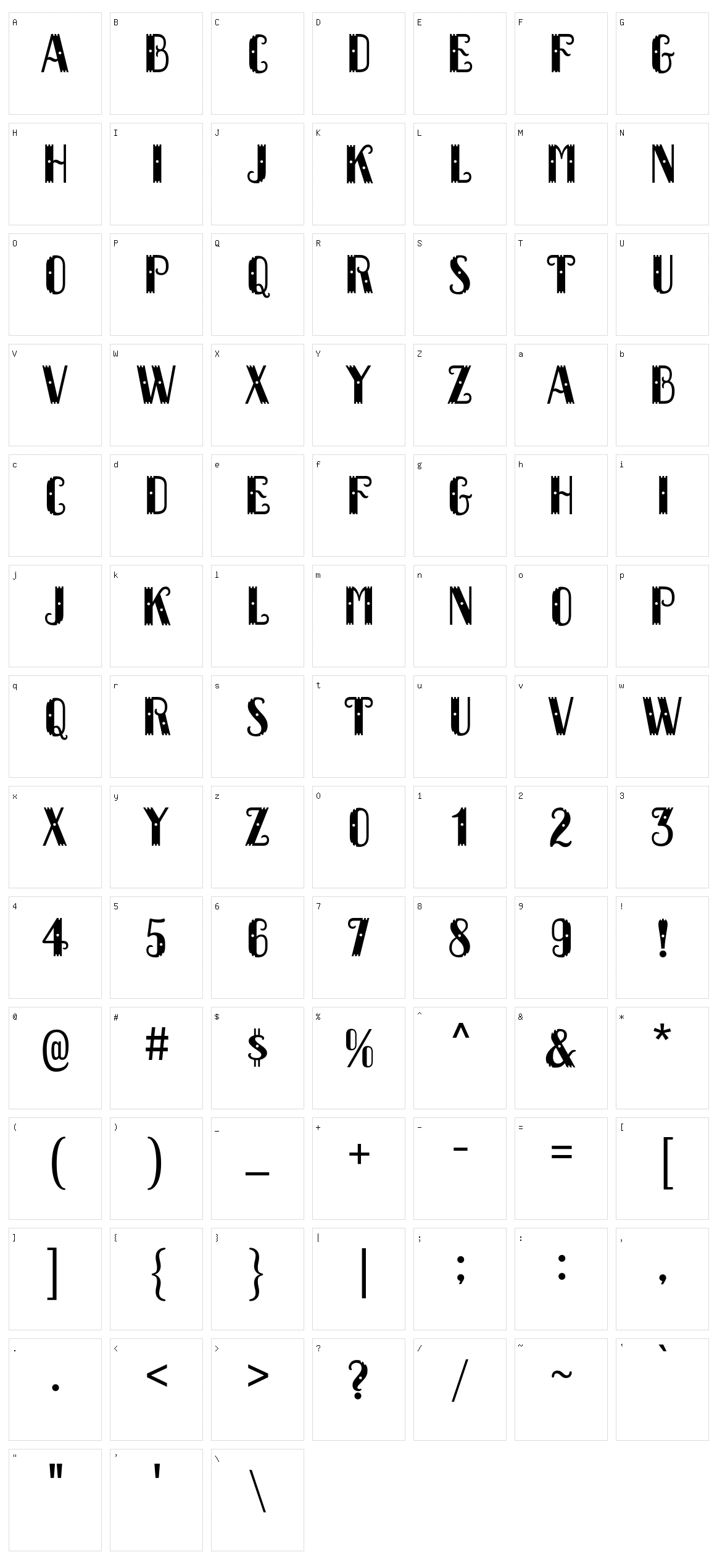 Dacquoise Character Set