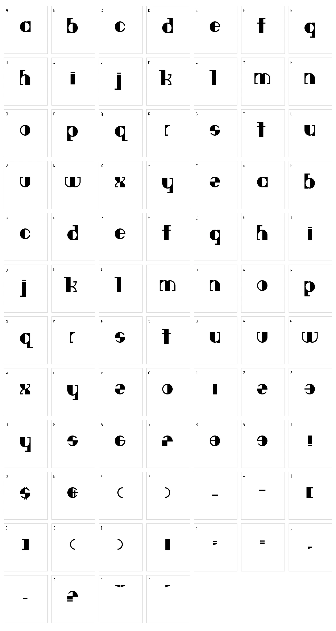 Deavantgar Character Set