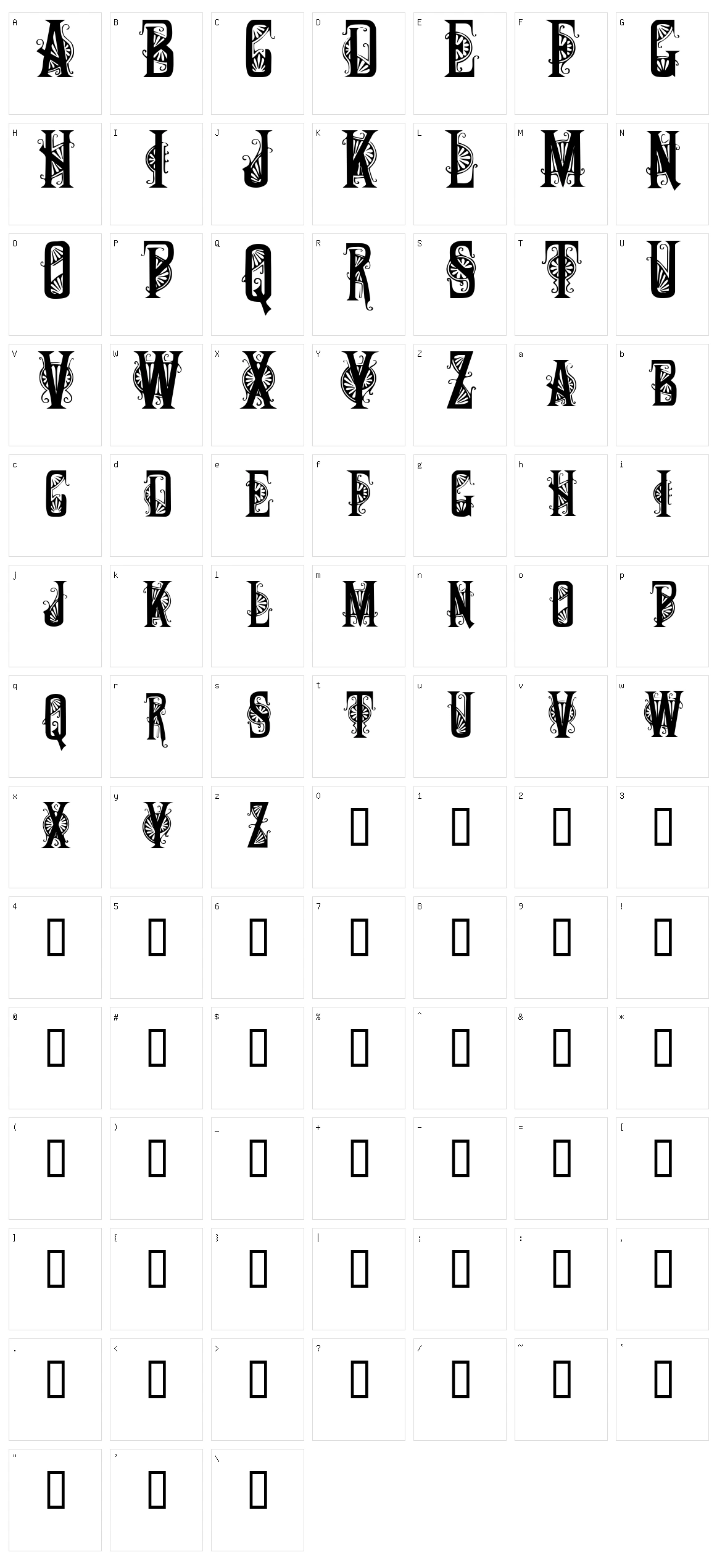 Deco Caps Character Set