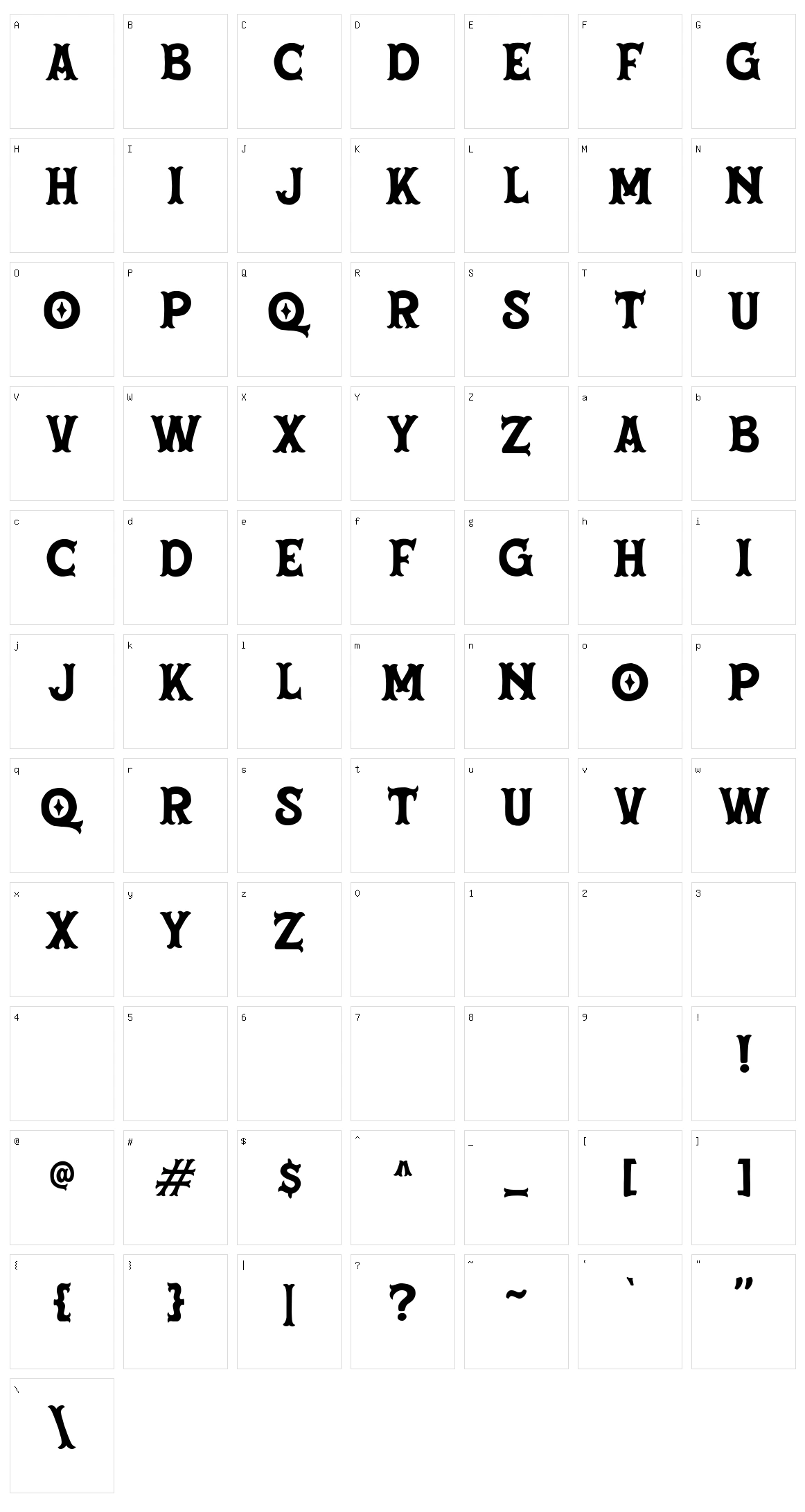 Dehors Character Set