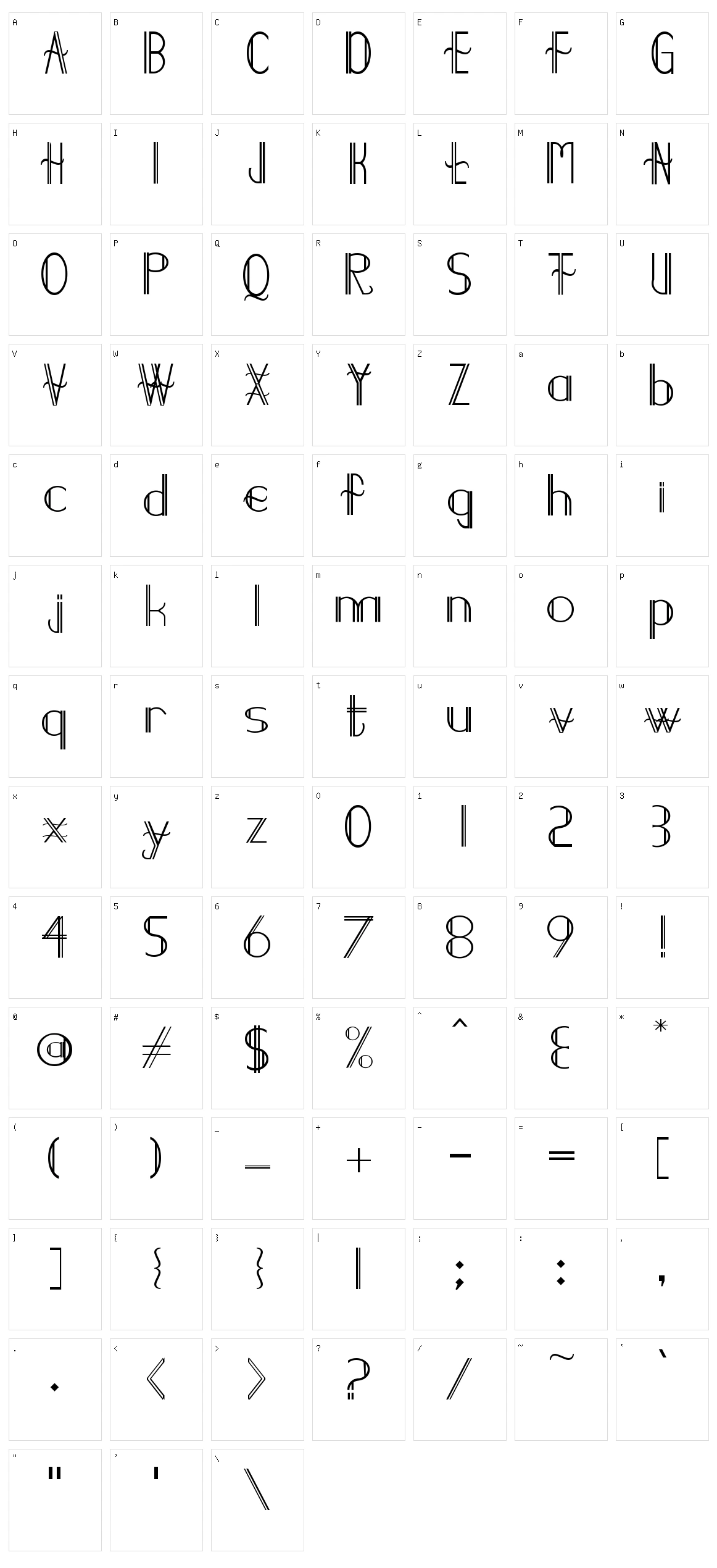 Demodee Character Set