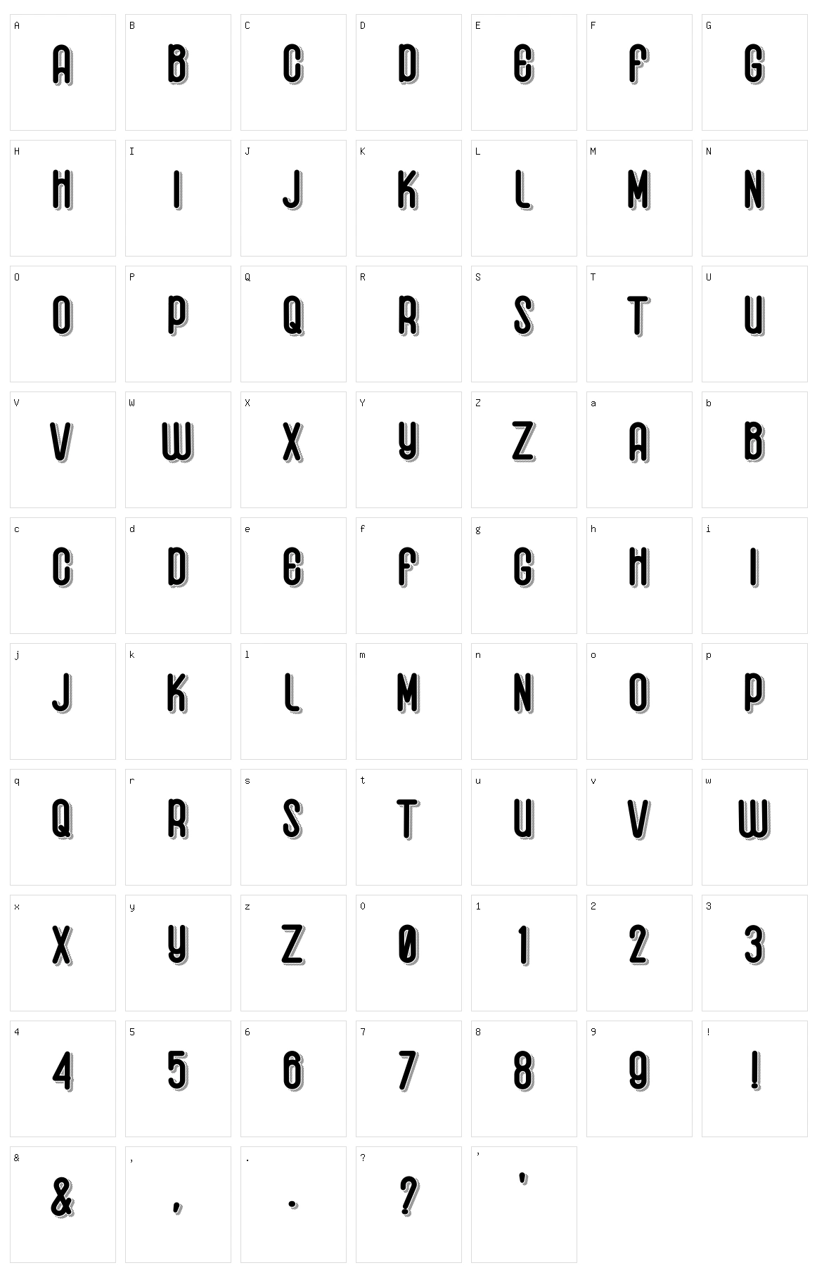 Dhagienol Sans Character Set