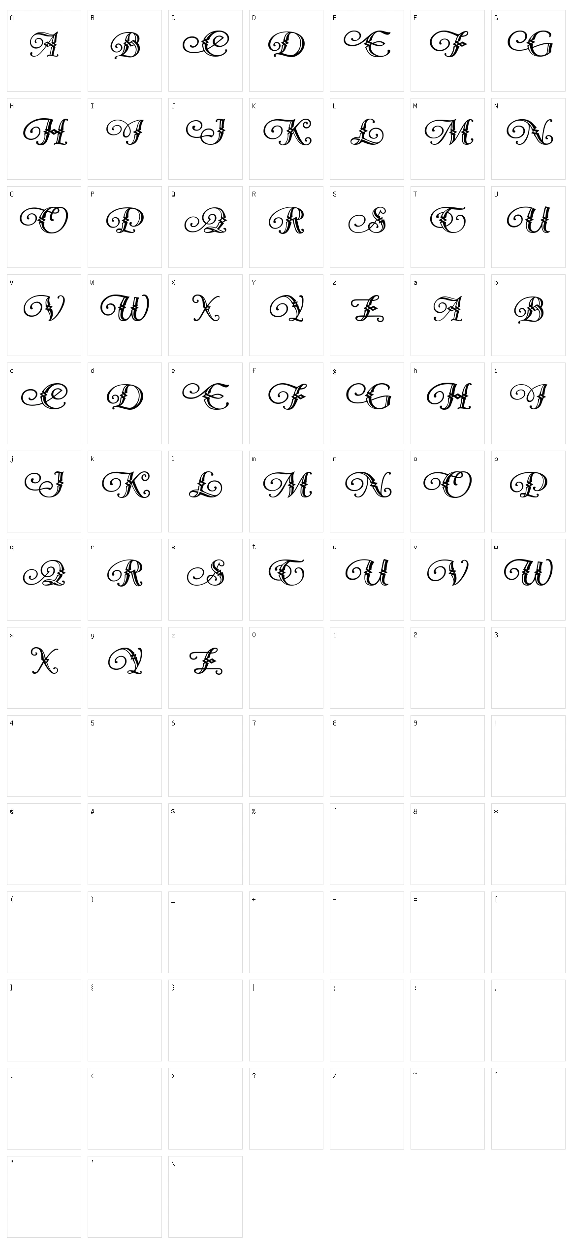 Diamond Dreams Character Set