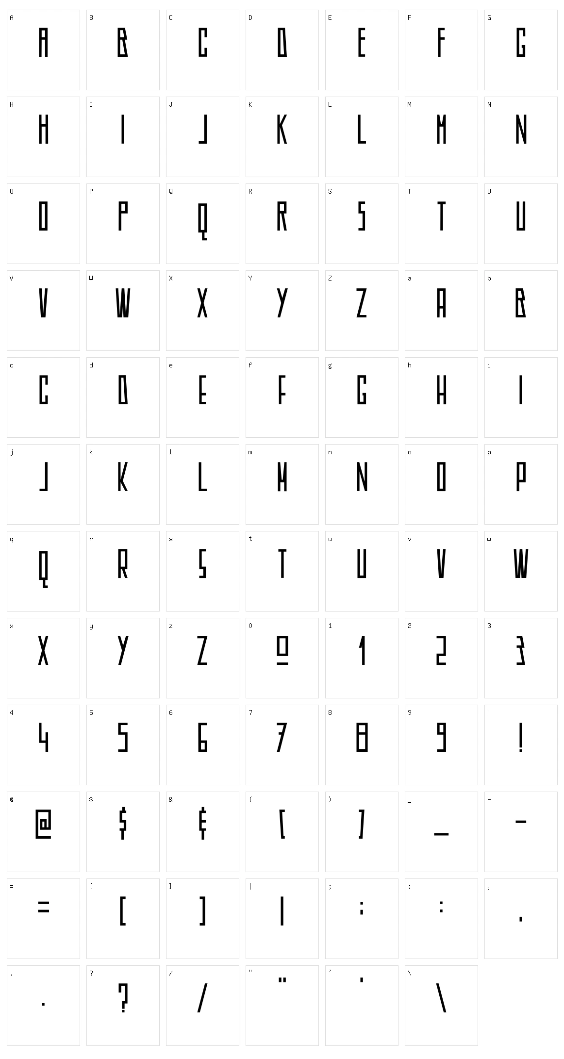 DK Americain Character Set