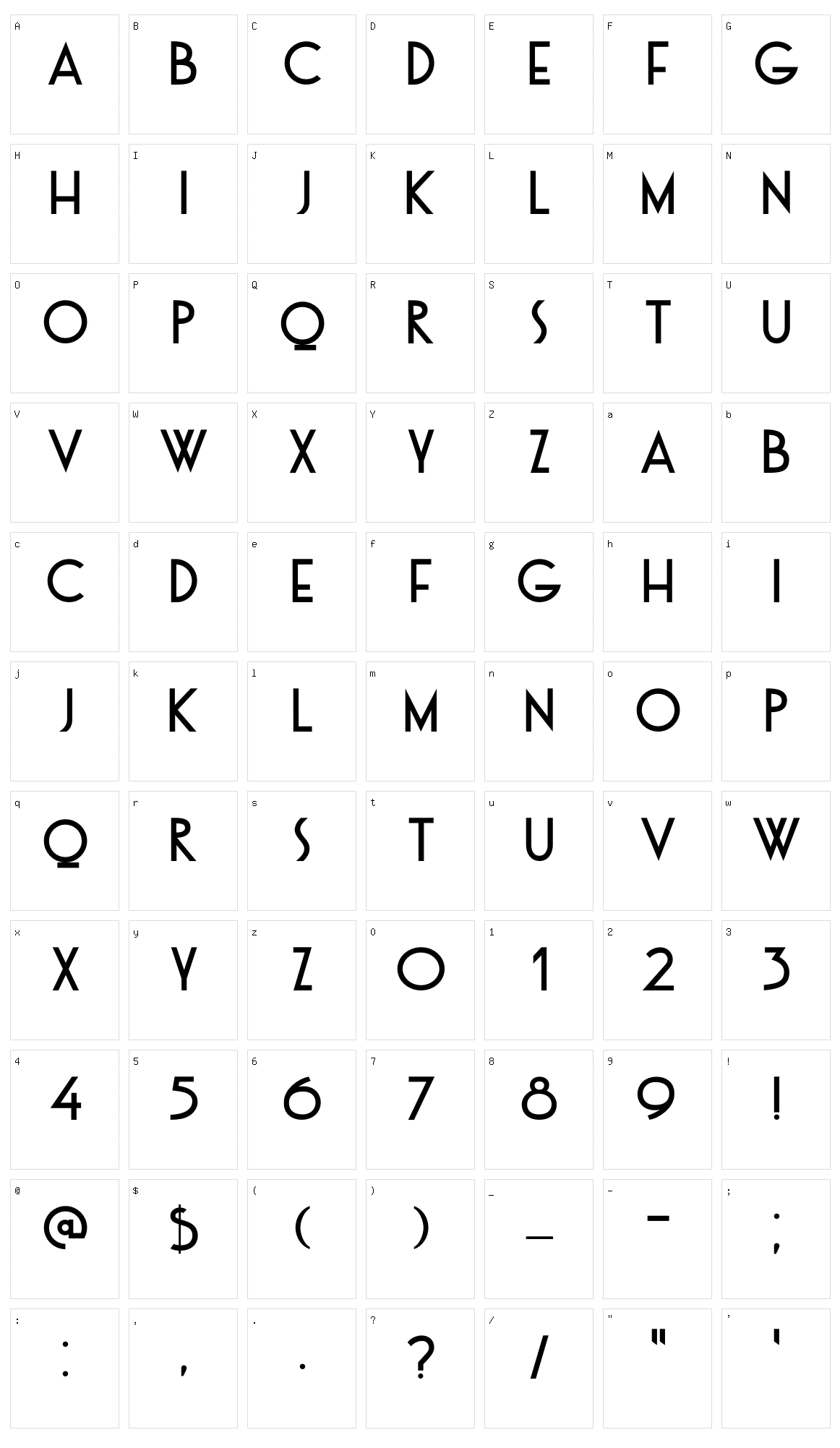 DK Otago Character Set