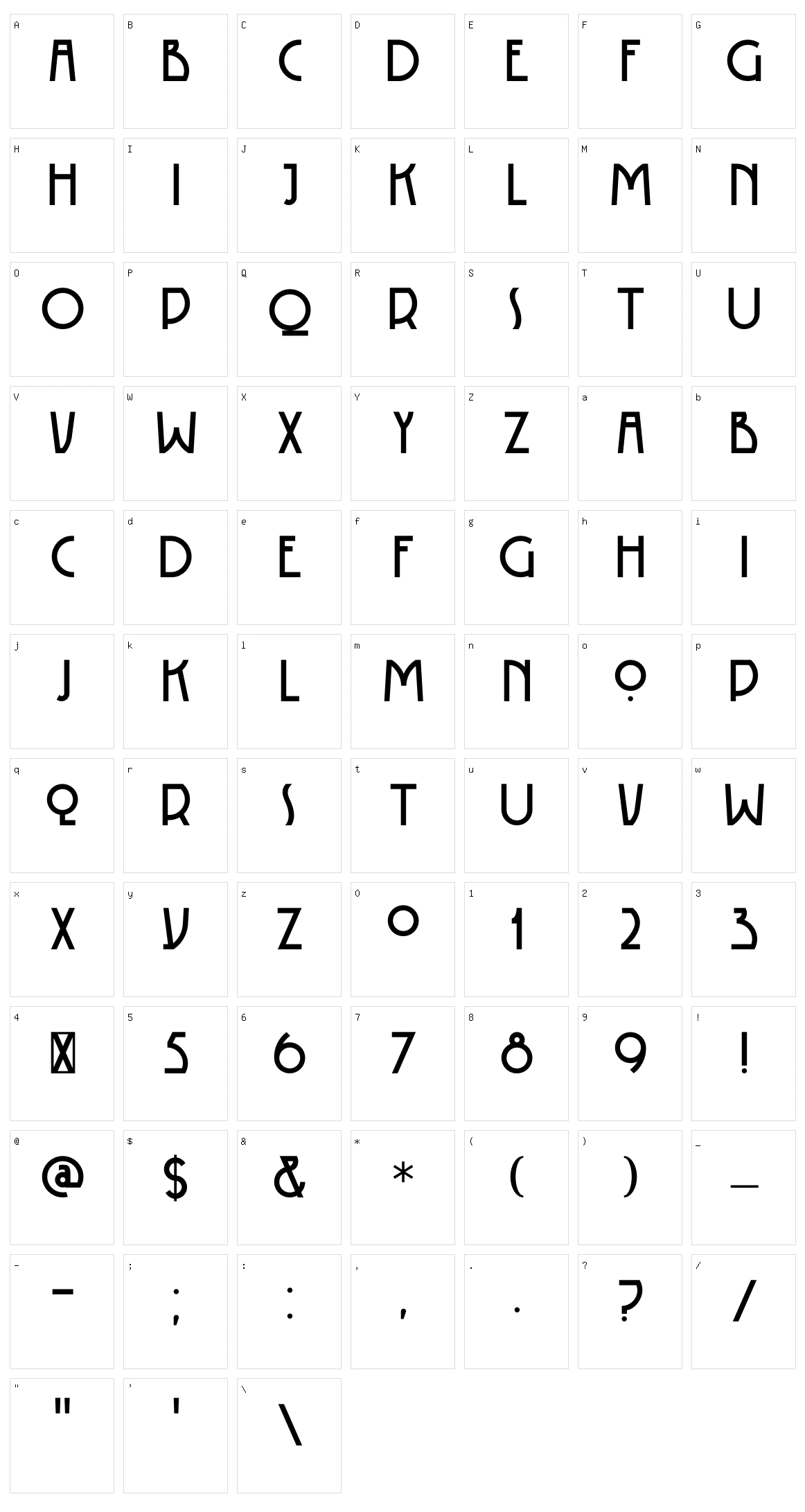 DK Rotorua Character Set