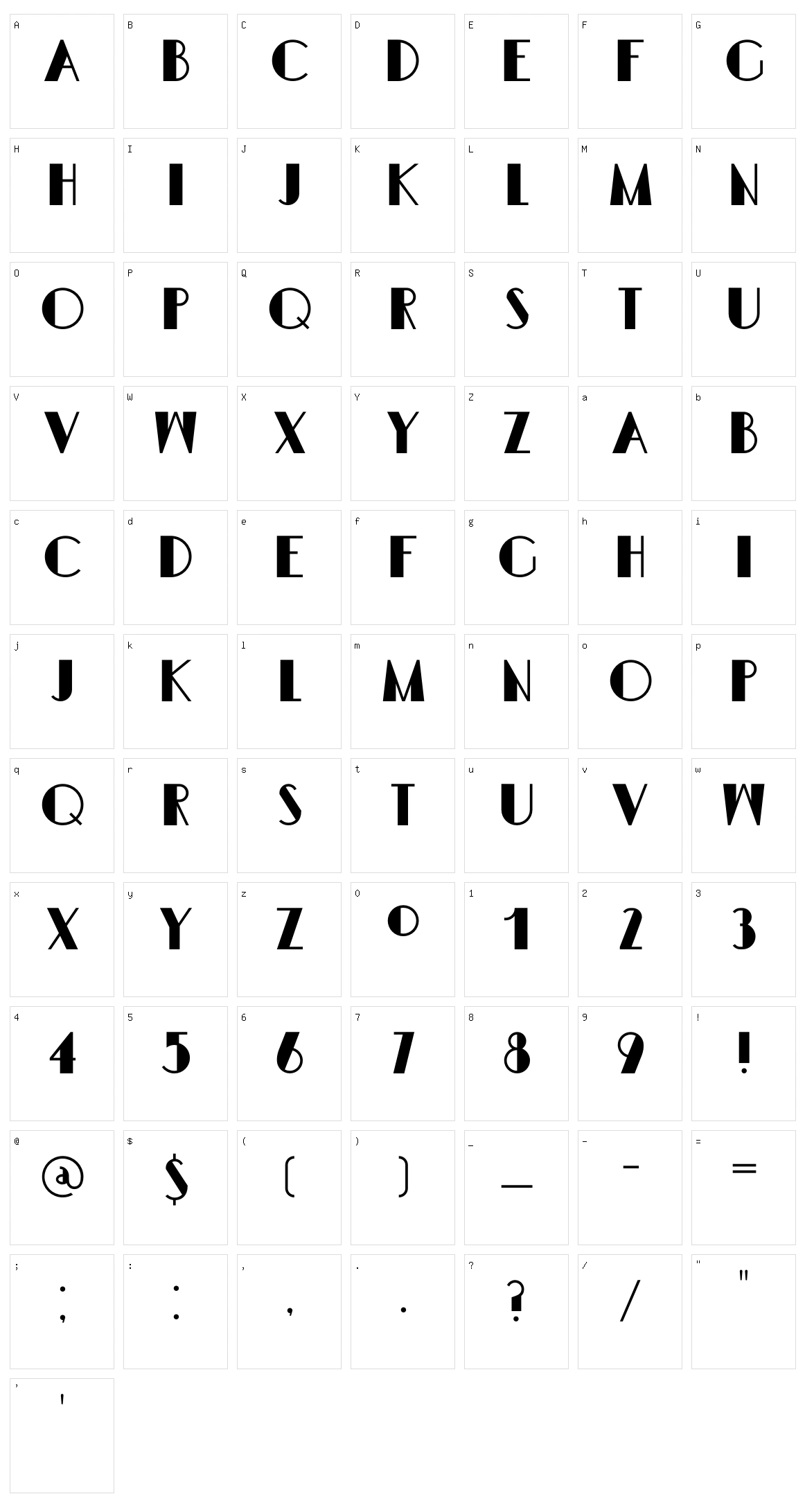 DK Semarang Kolonial Character Set