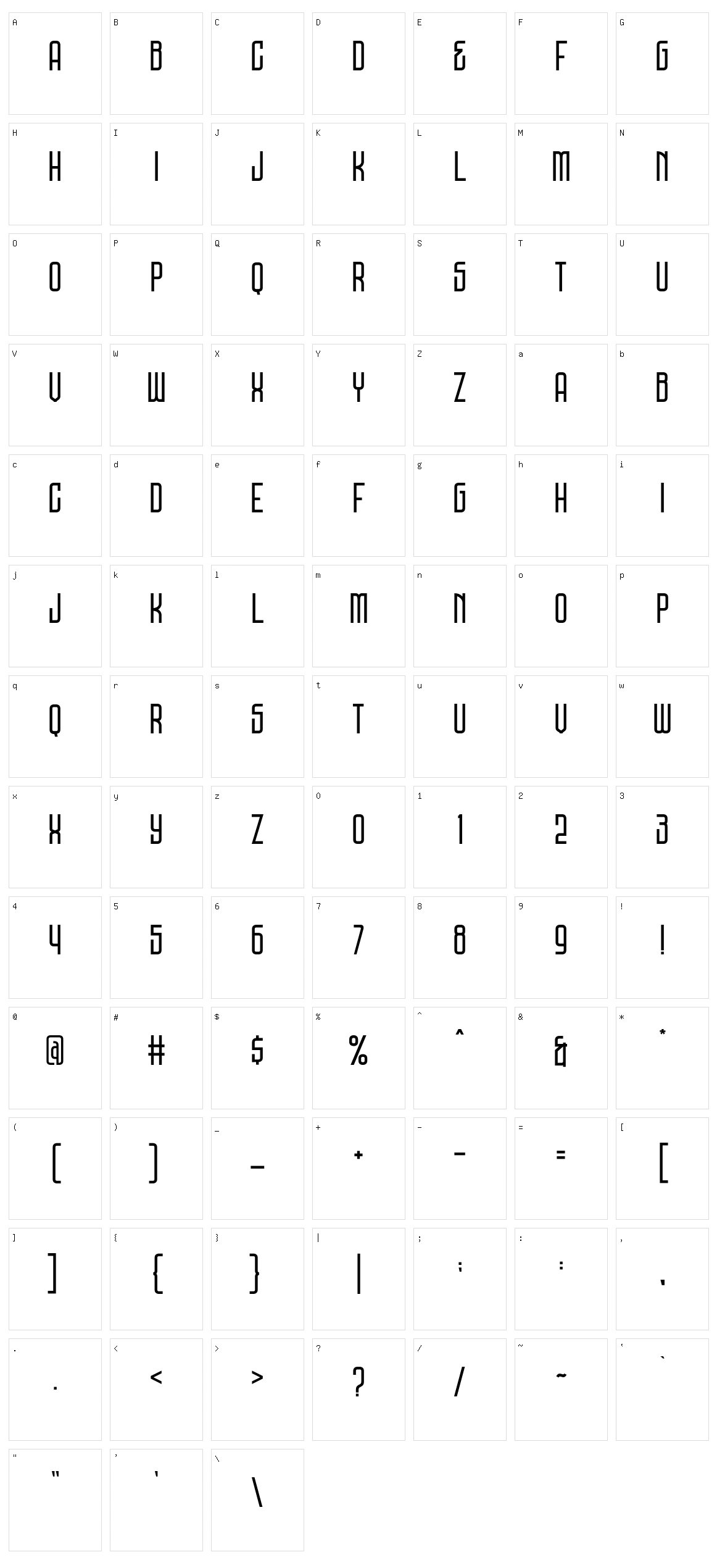 DNS Gibsons One Character Set