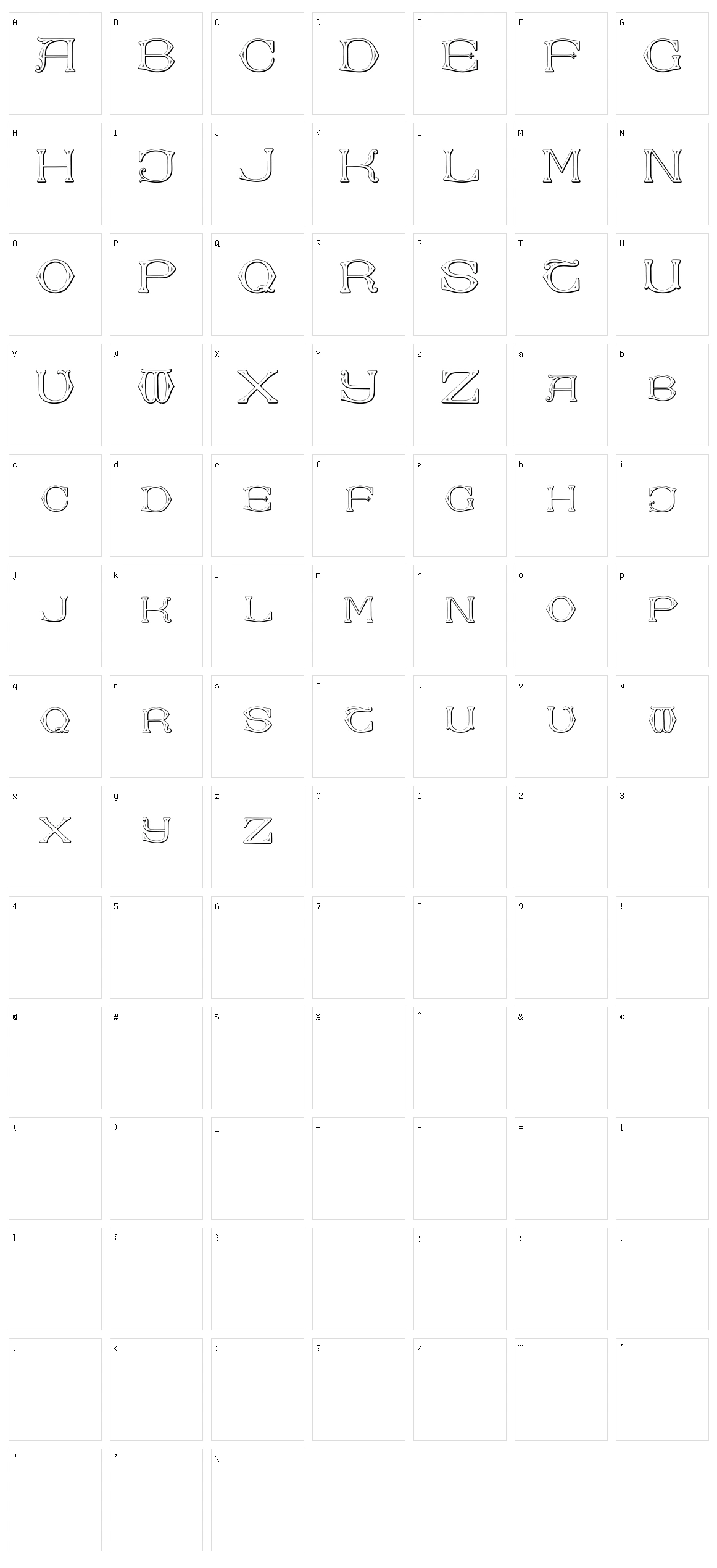 Dolphus-Mieg Alphabet Two Character Set