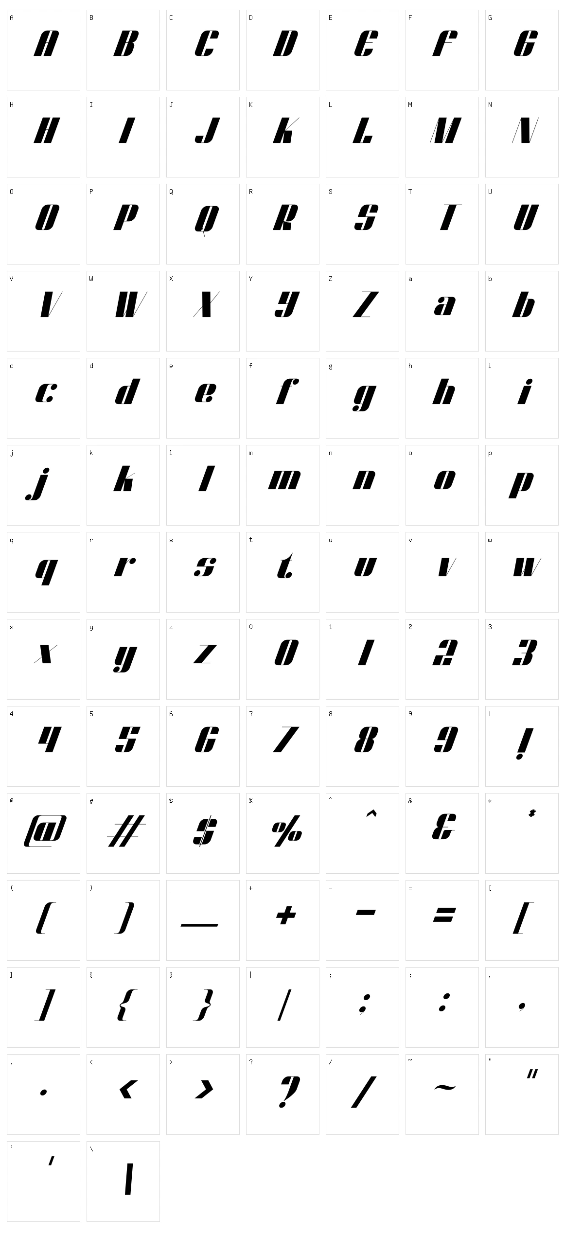 Dunford Moore Character Set