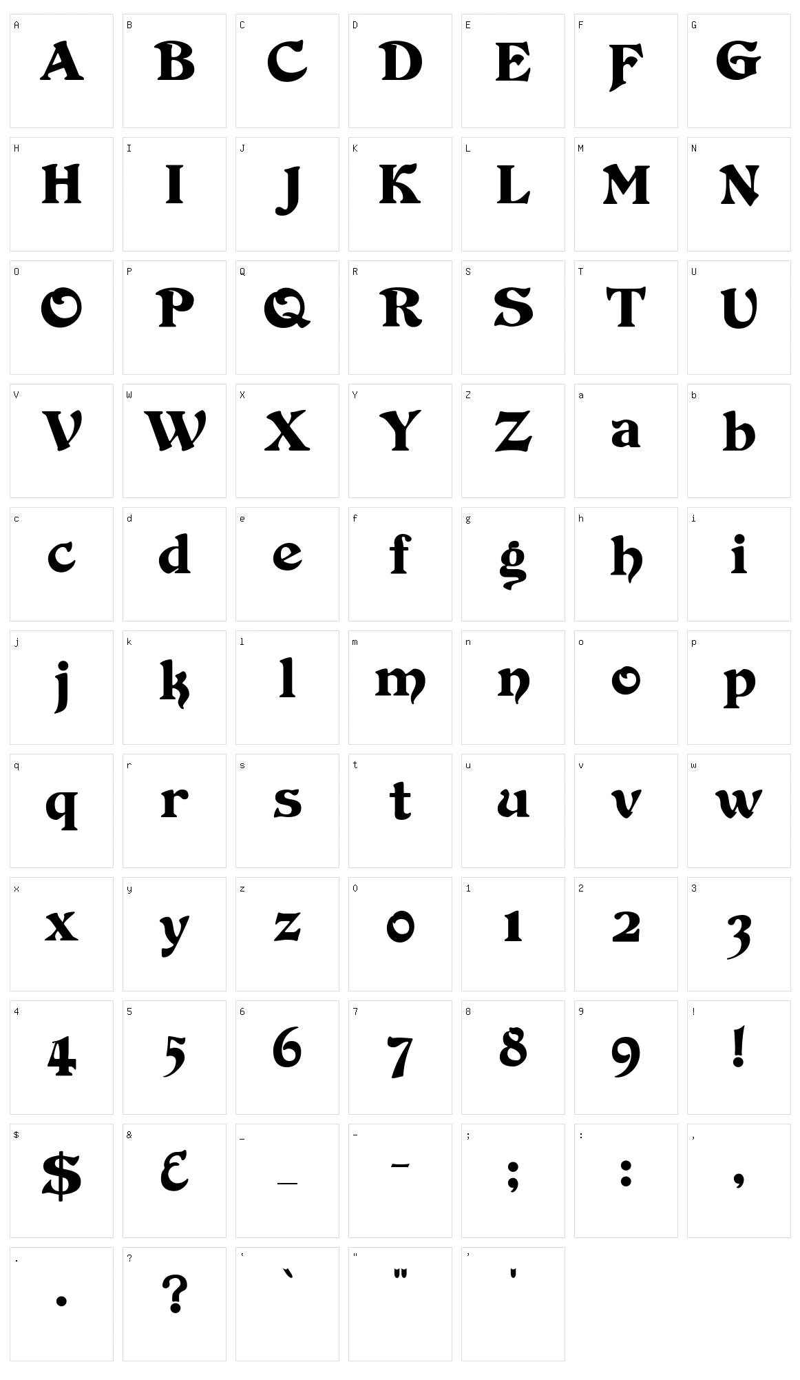 Duvall Character Set