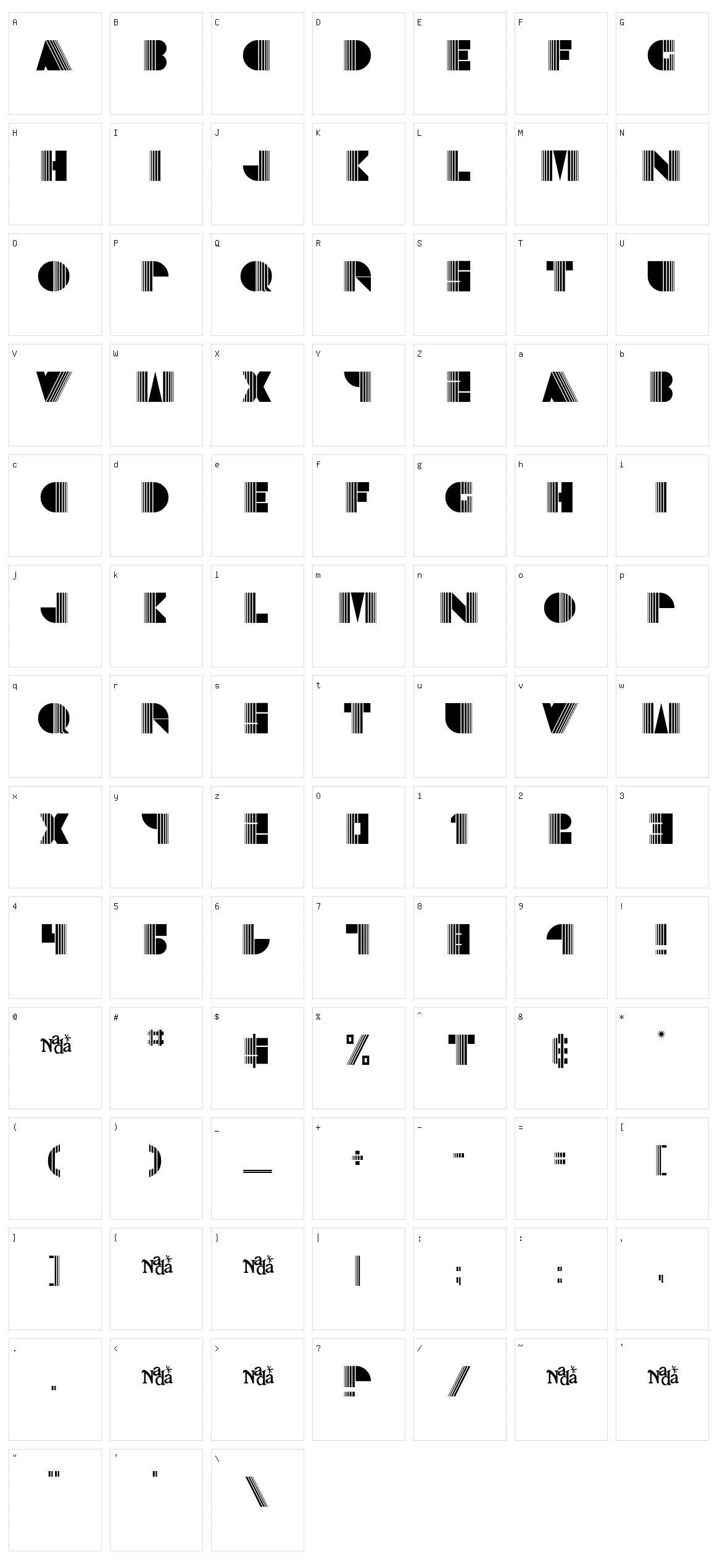 Echo Deco Character Set